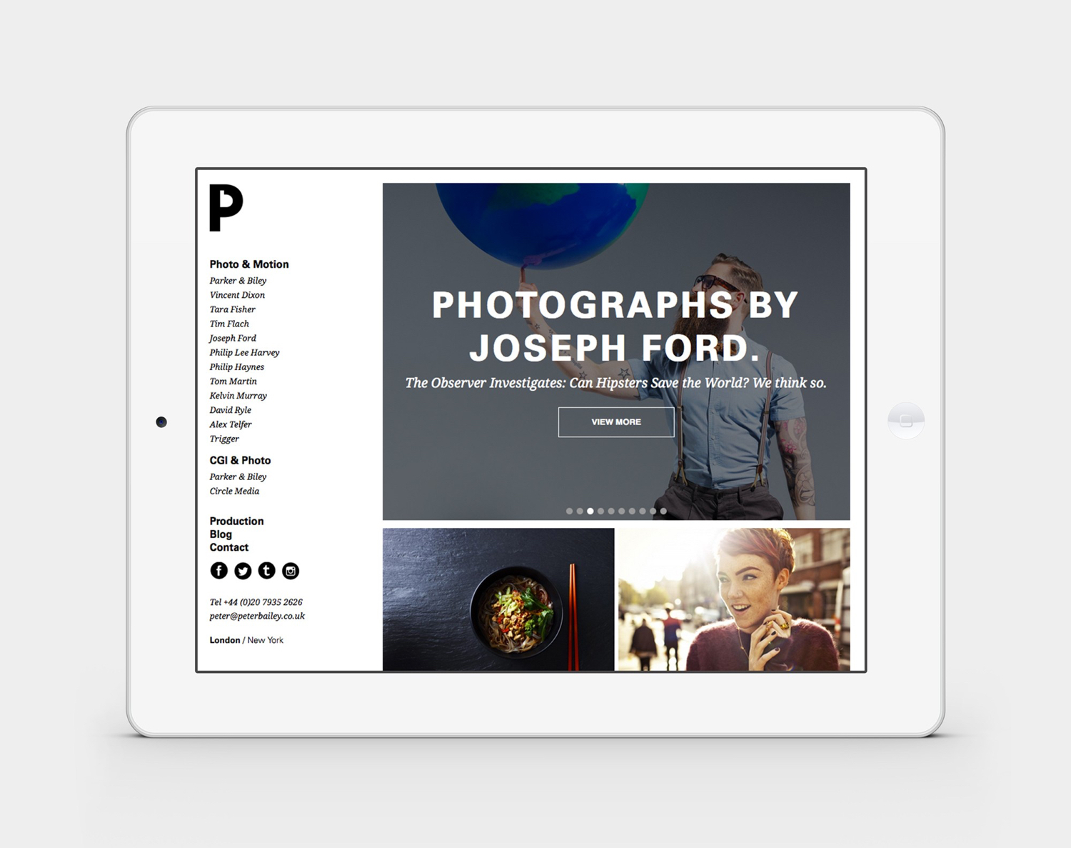Logo and website for photographer and digital artist management agency Peter Bailey Company by Bunch