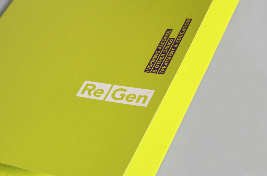 Logo and headed paper designed by Studio Brave for drug and alcohol treatment and education agency Regen