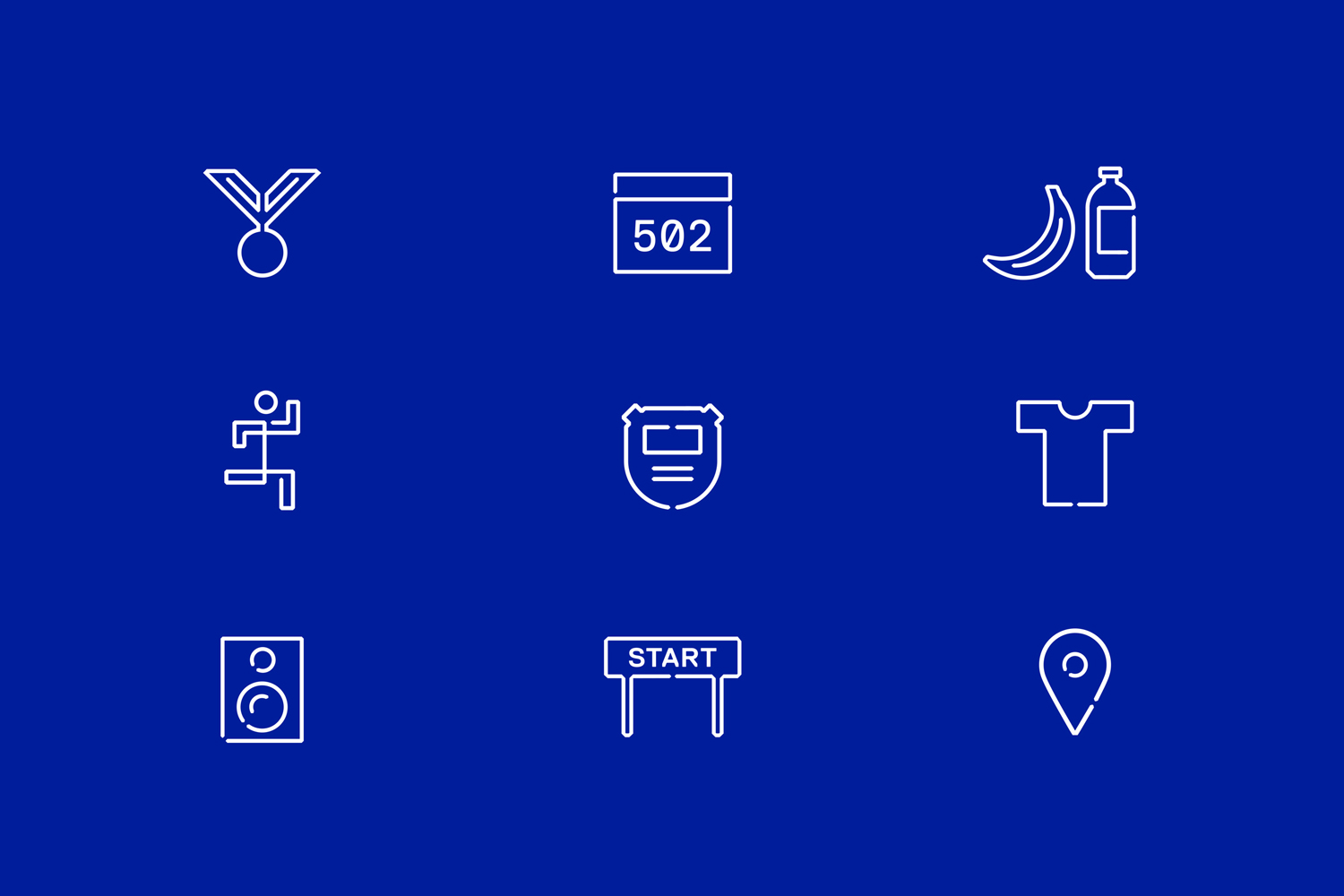 Icons by Perky Bros for Chicago-based independent race design and production company Run Mfg