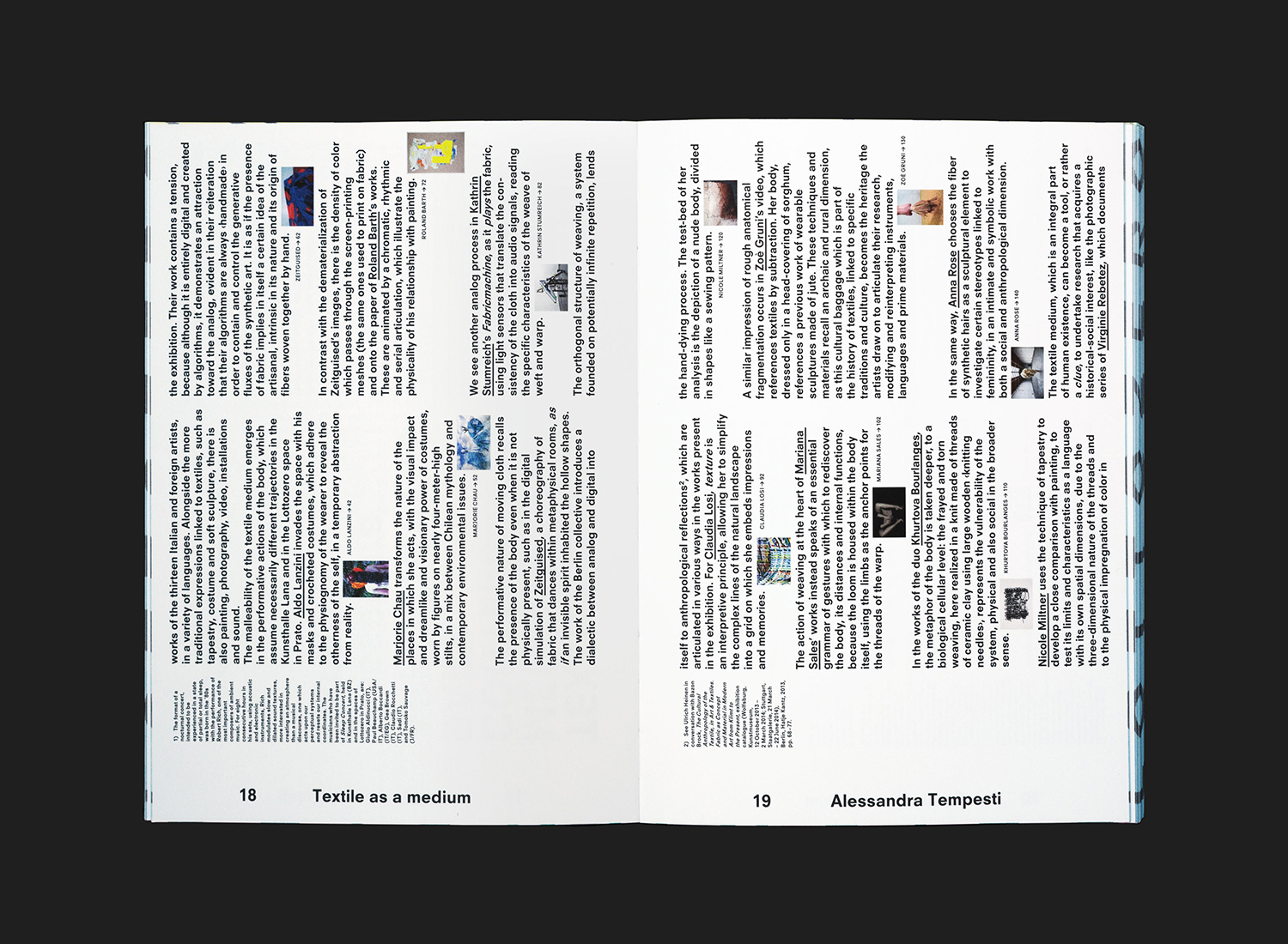 Multi-lingual art book designed by Studio Mut for the exhibition Inside Lottozero at Lottozero / textile laboratories