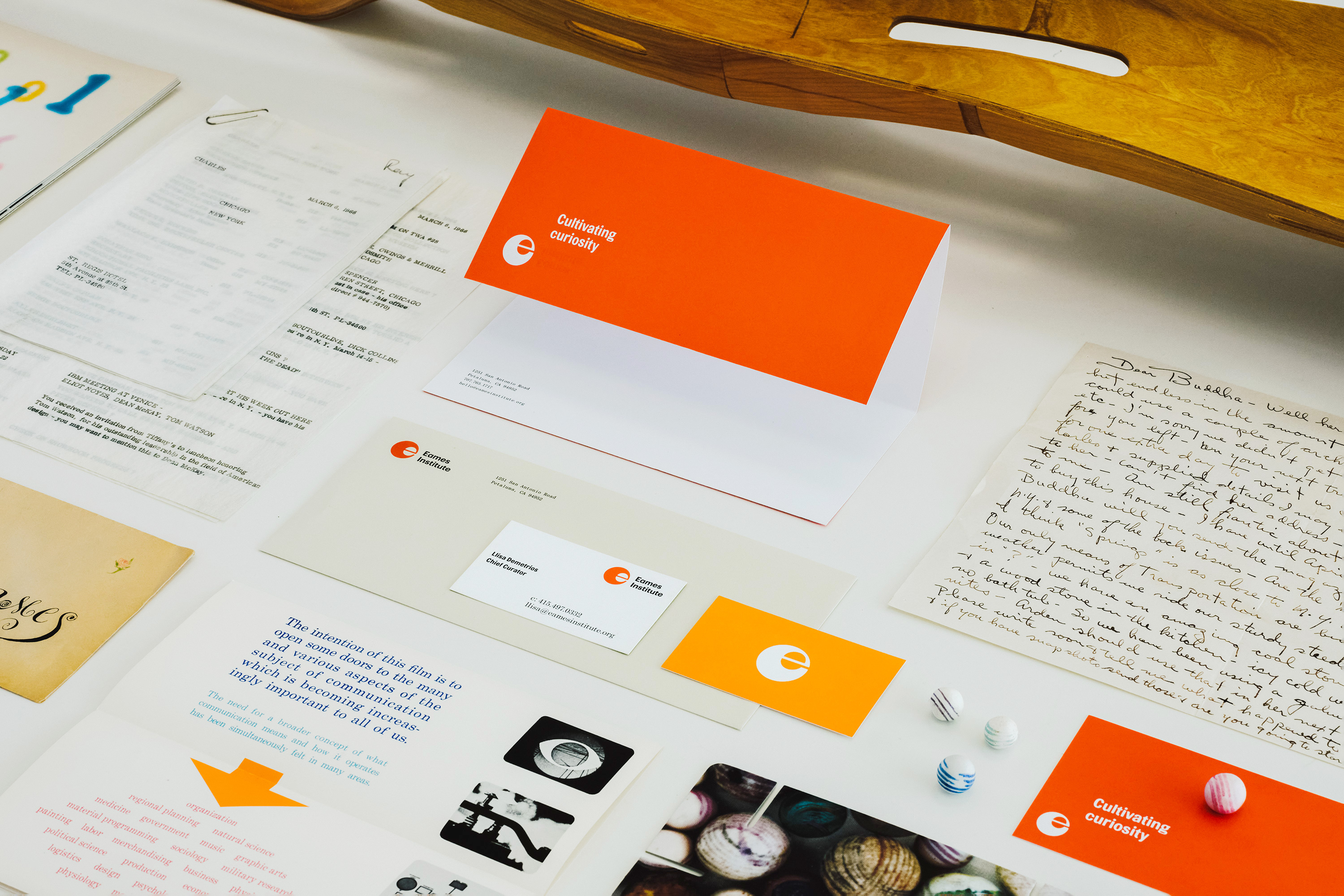 Logo and stationery designed by San Francisco-based studio Manual for The Eames Institute