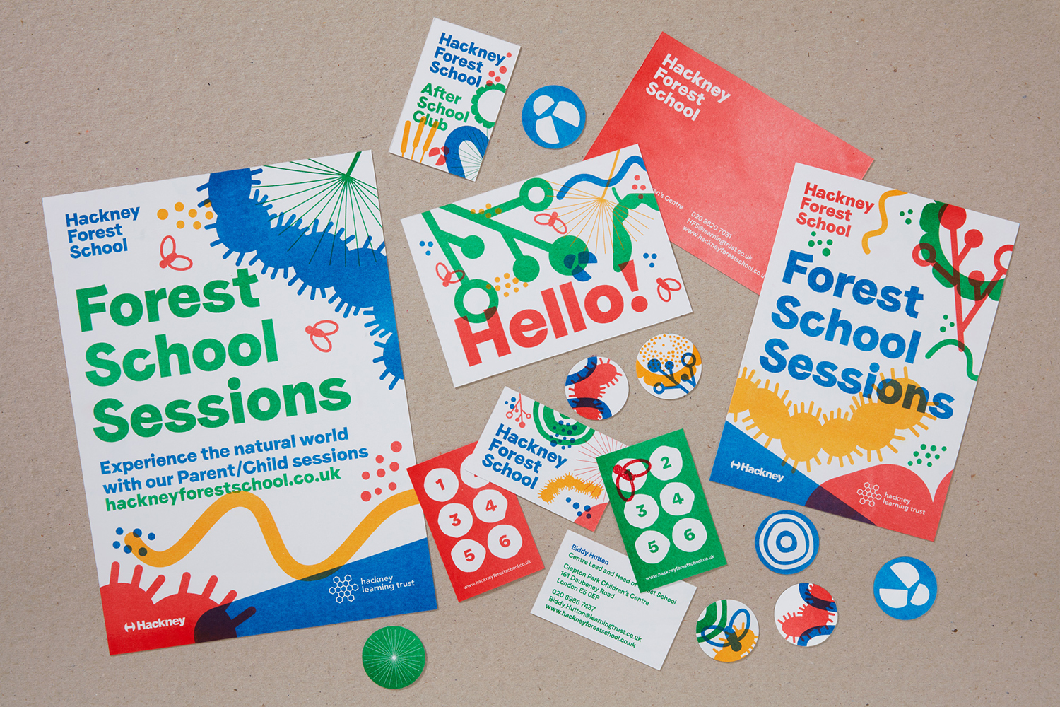 Logo, visual identity, posters and stickers designed by Spy for Hackney Forest School