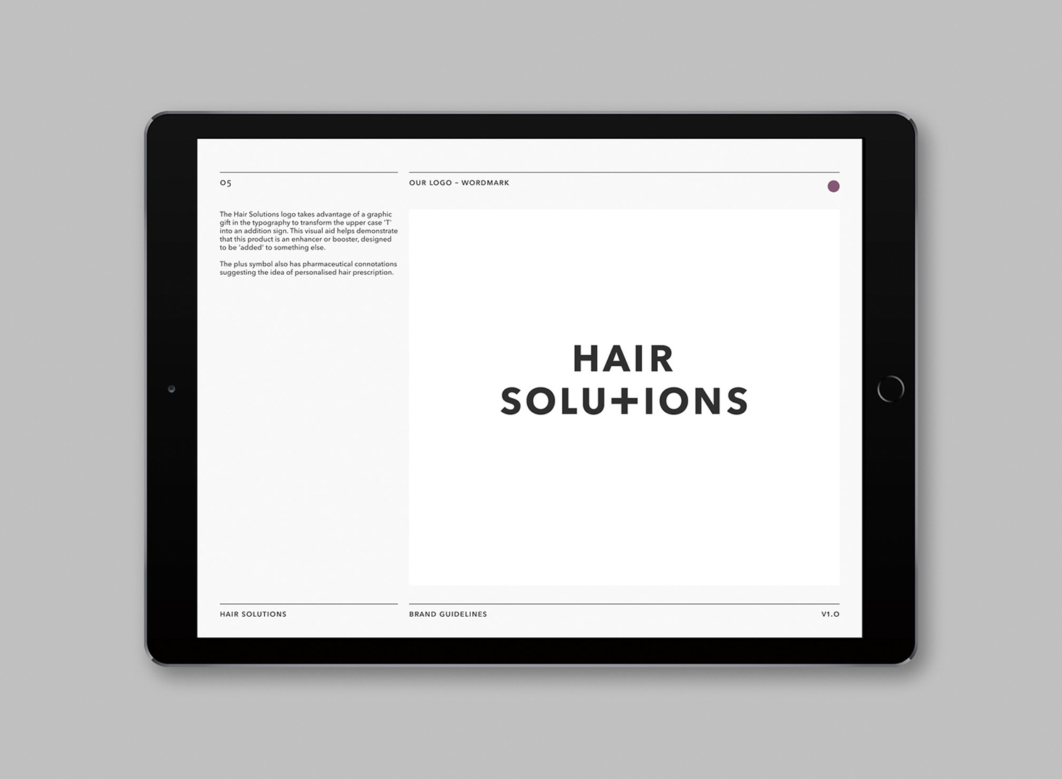 Branding and brand guidelines by Paul Belford Ltd. for Hair Solutions, a personalised shampoo enhancer