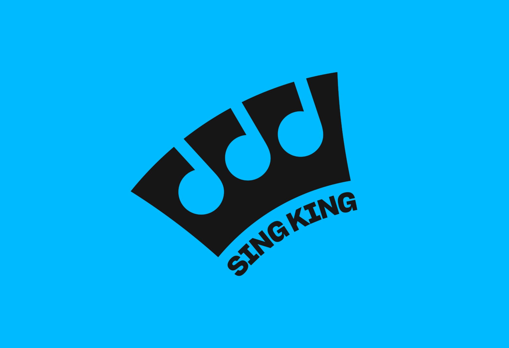 Logo for karaoke brand Sing King designed by London-based Nomad