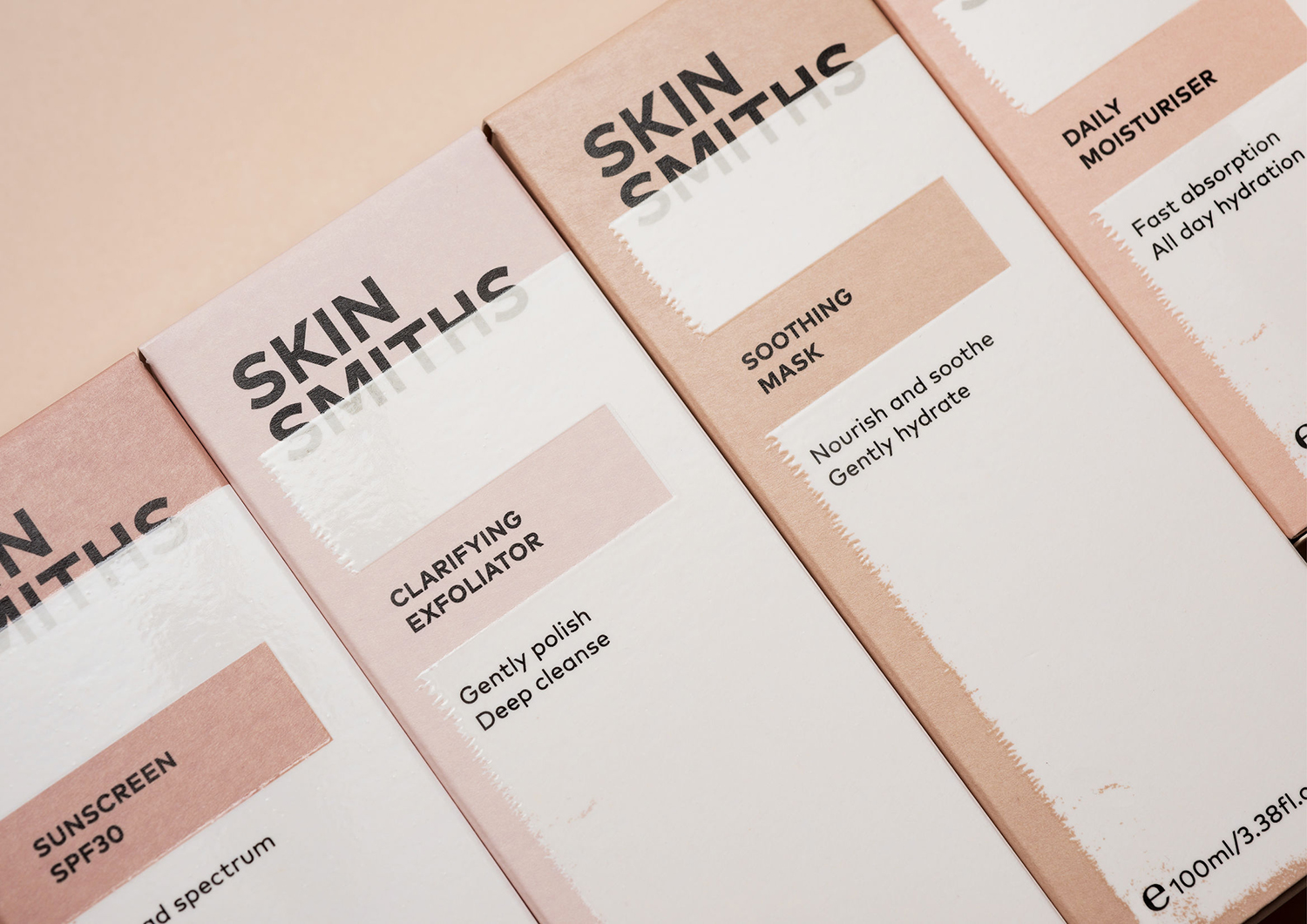 Packaging design by Aukland-based studio Akin for New Zealand sunscreen brand Skinsmiths