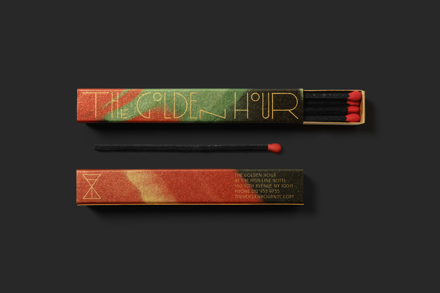 New Graphic Identity and matchboxes for The Golden Hour by Triboro