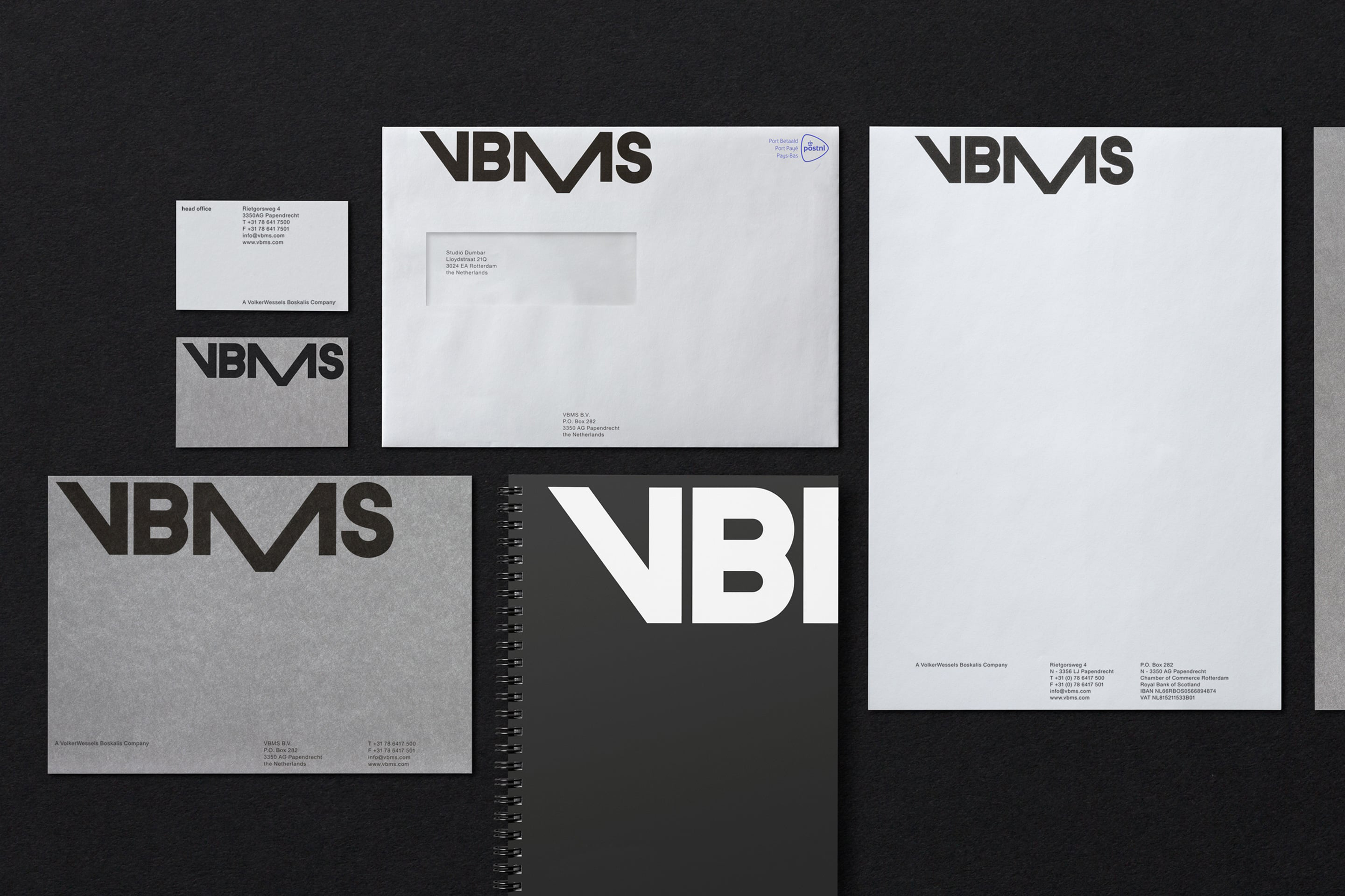 VBMS logo, visual identity and stationery by Studio Dumbar
