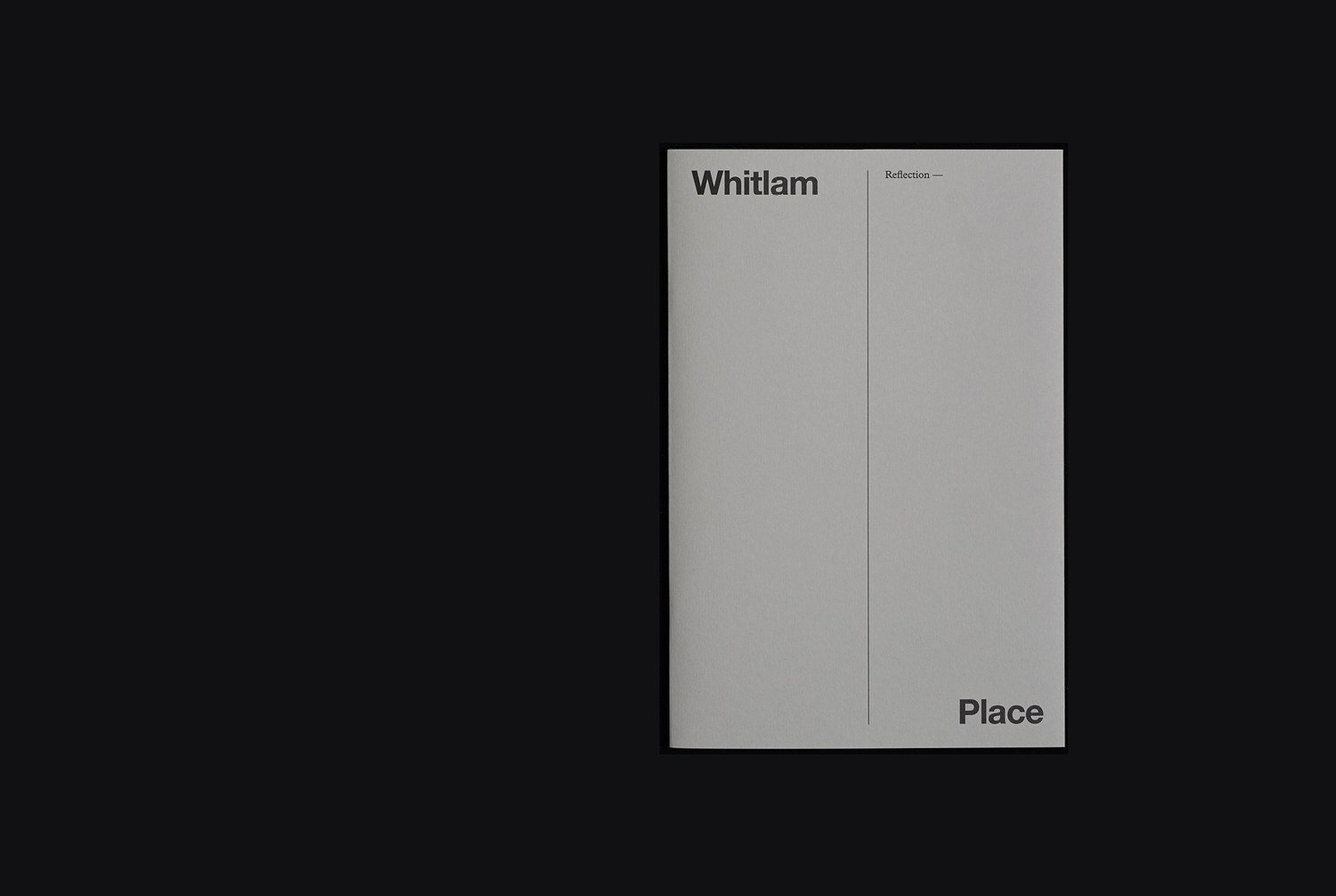 Reflection, a brochure designed by Studio Hi Ho for Fitzroy development Whitlam Place