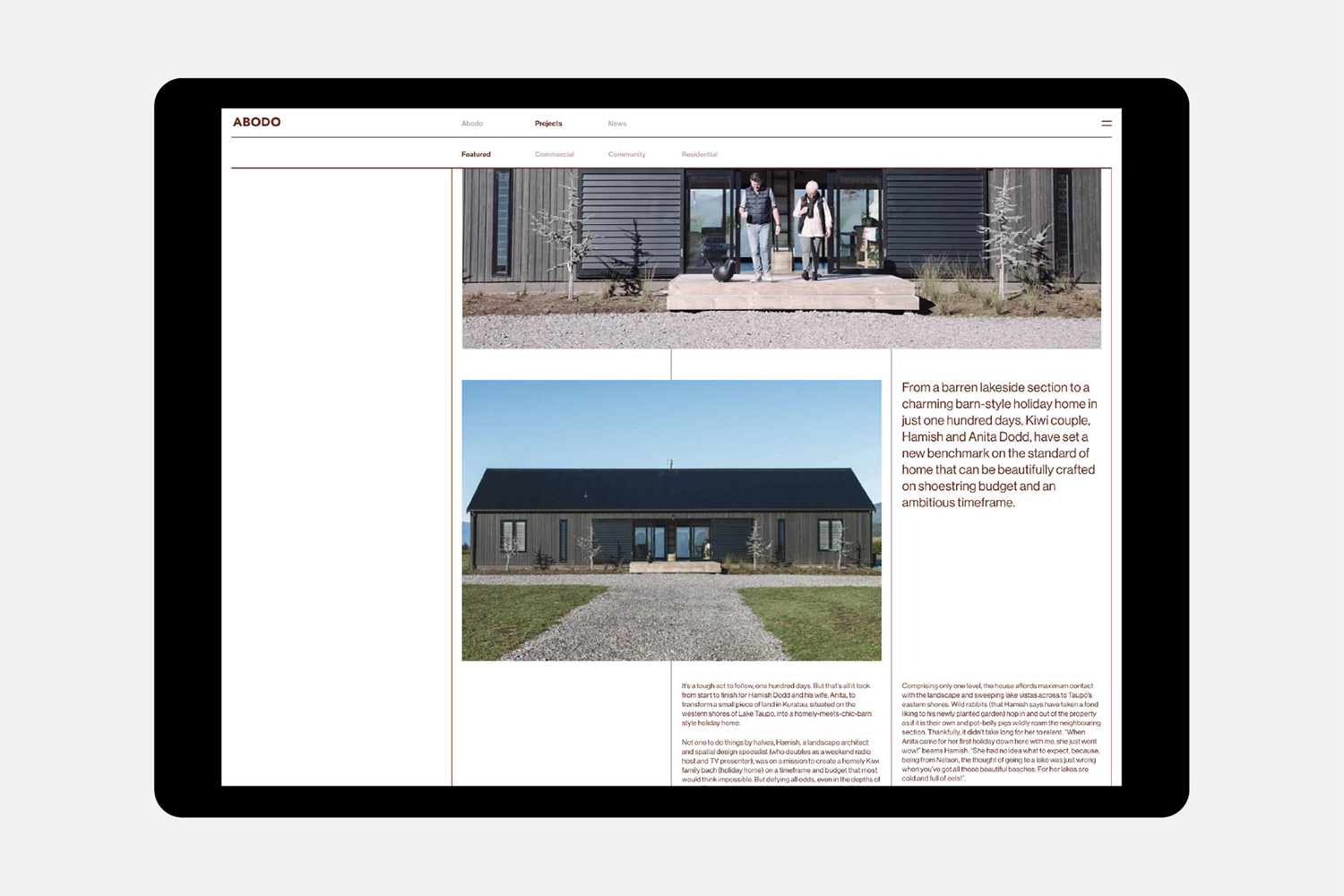 Website design by Richards Partners for NZ timber specialists Abodo