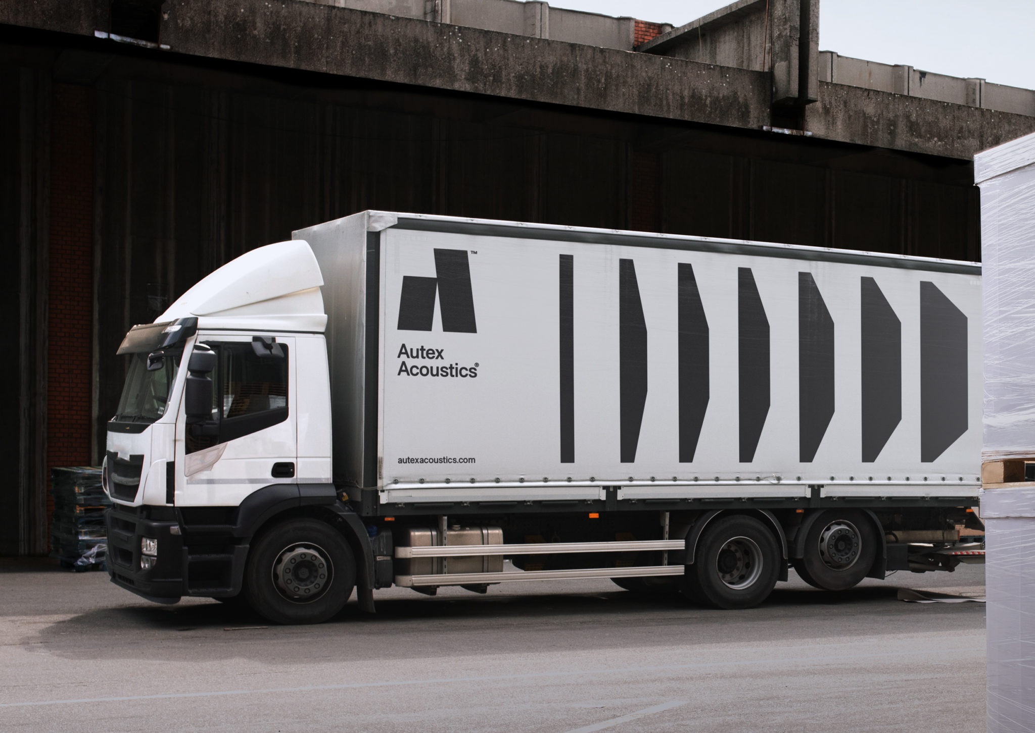 Brand identity and lorry curtain design for Autex Acoustics by Marx Design, New Zealand