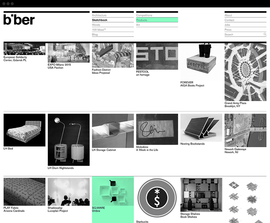 Website for Biber Architects designed by Spin