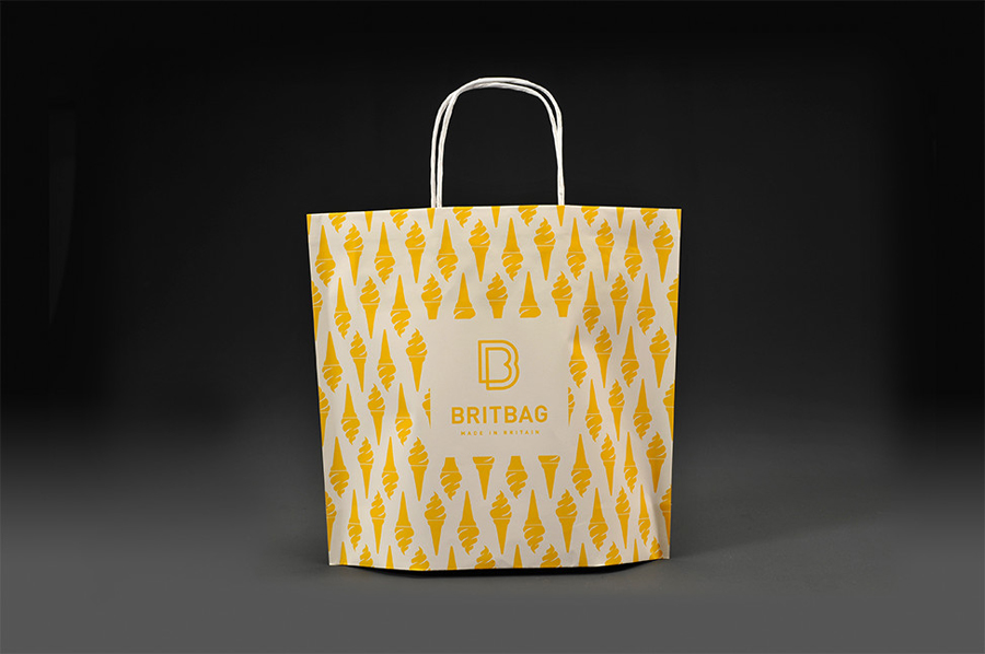 Logo, packaging and illustration for bag and box manufacturer BritBag designed by Salad