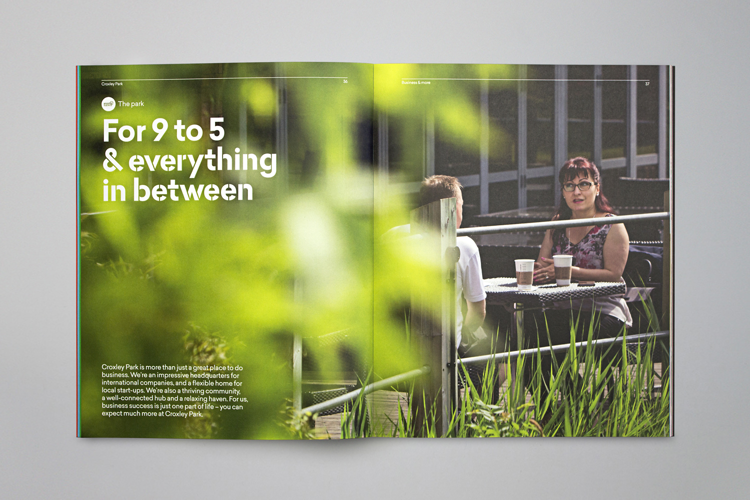 Brochure spread by Blast for UK business park Croxley Park