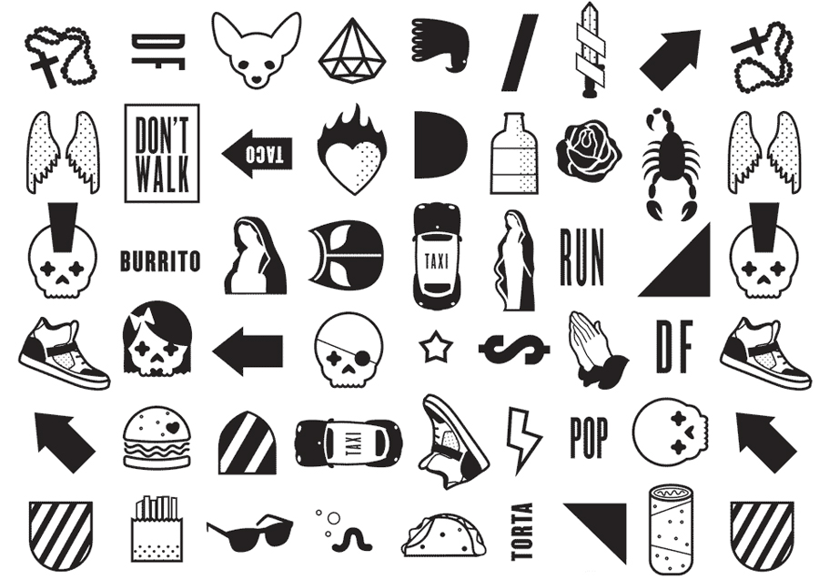 Icons designed by BuroCreative for UK Mexican dining concept DF / Mexico. Featured on bpando.org