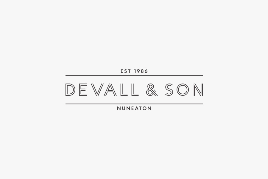 Inline sans-serif logotype by Parent for funeral director Devall & Son