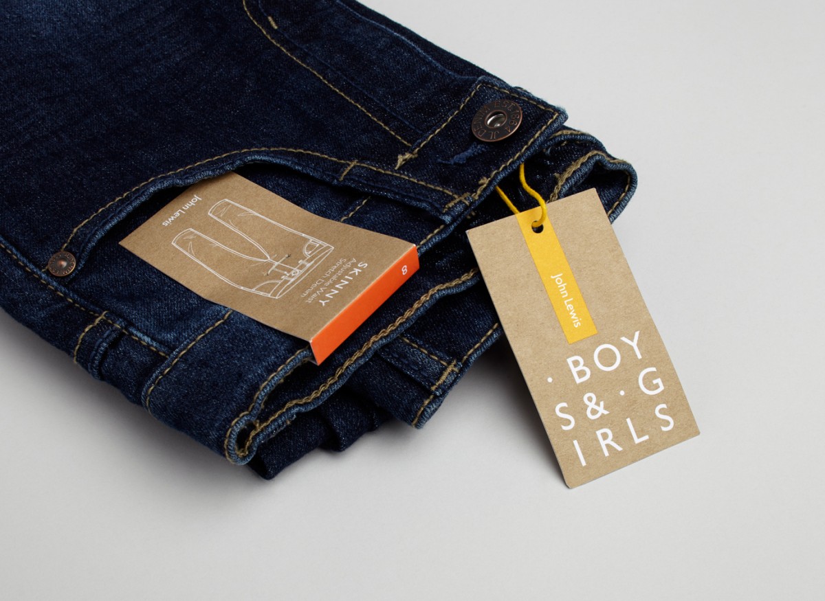 Brand identity and tags for John Lewis Childrenswear Department by Charlie Smith Design, London, UK