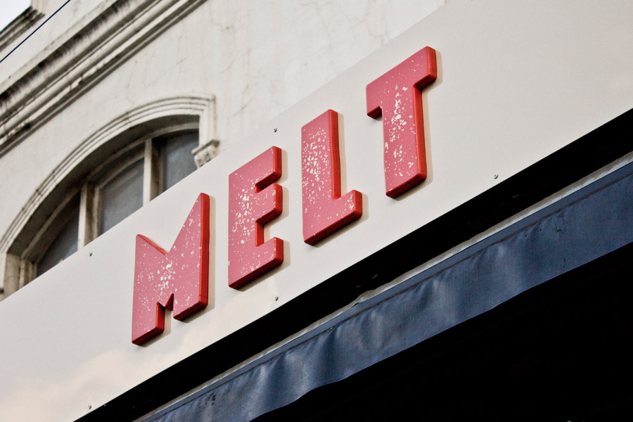Logo and signage by Can I Play for Australian pizza franchise Melt