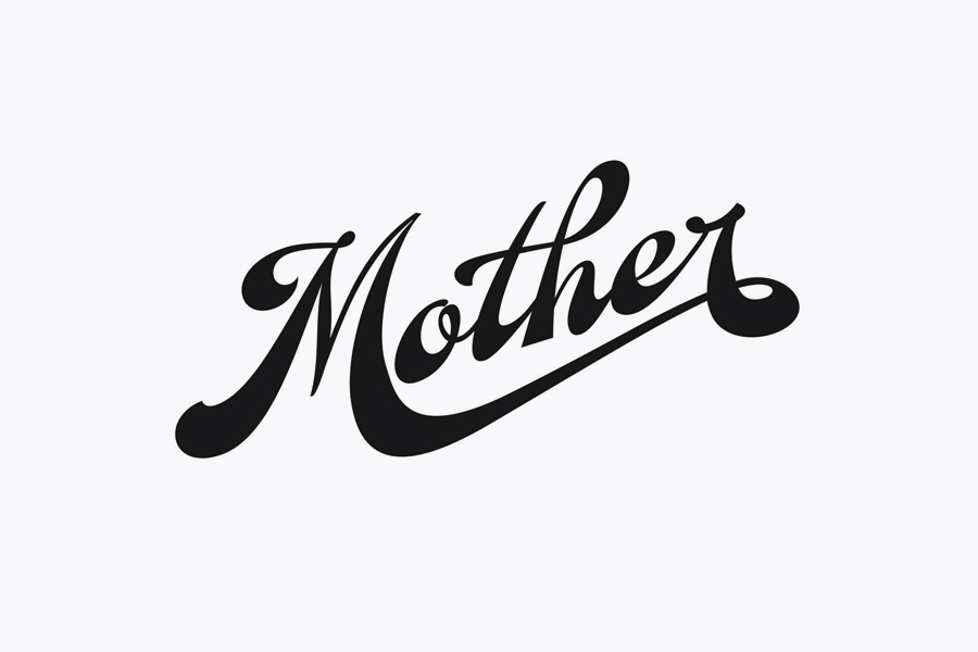 Script logotype for cold pressed juice company Mother designed by Mucho