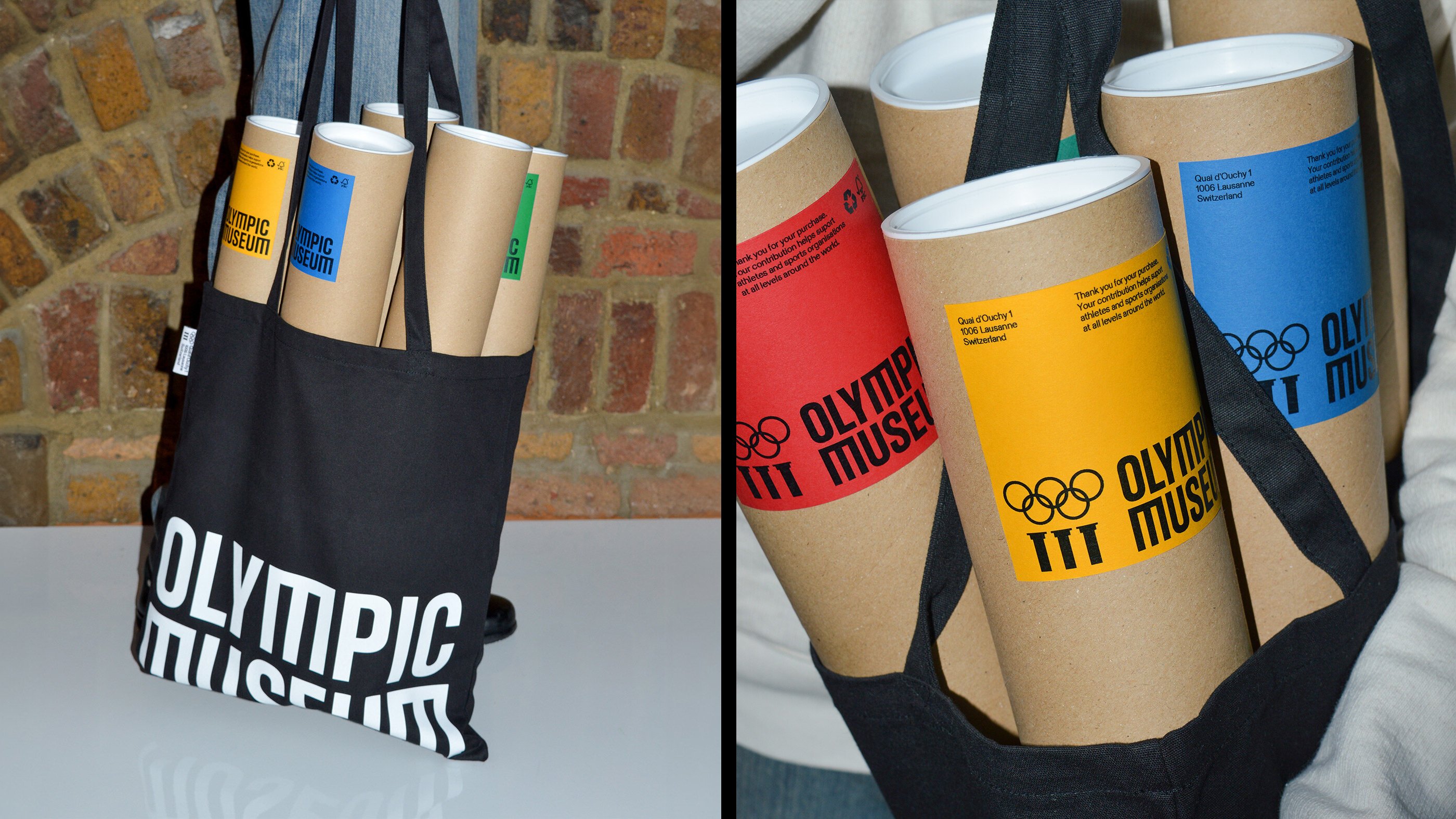 Logo, custom typeface, posters and merchandise for Olympic Museum designed by Studio Blackburn