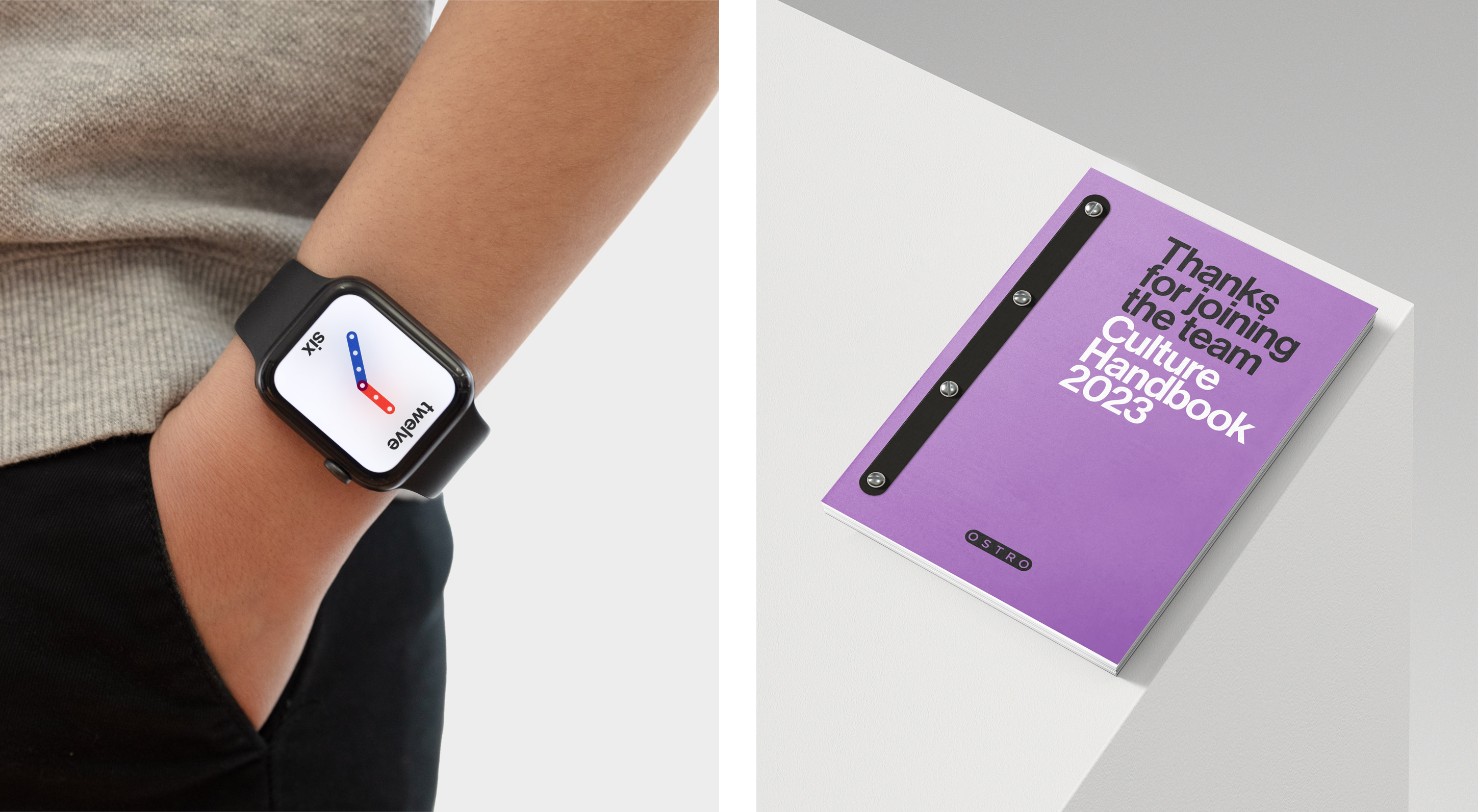 Apple watch face and culture handbook designed by Mucho for American life science software company Ostro.