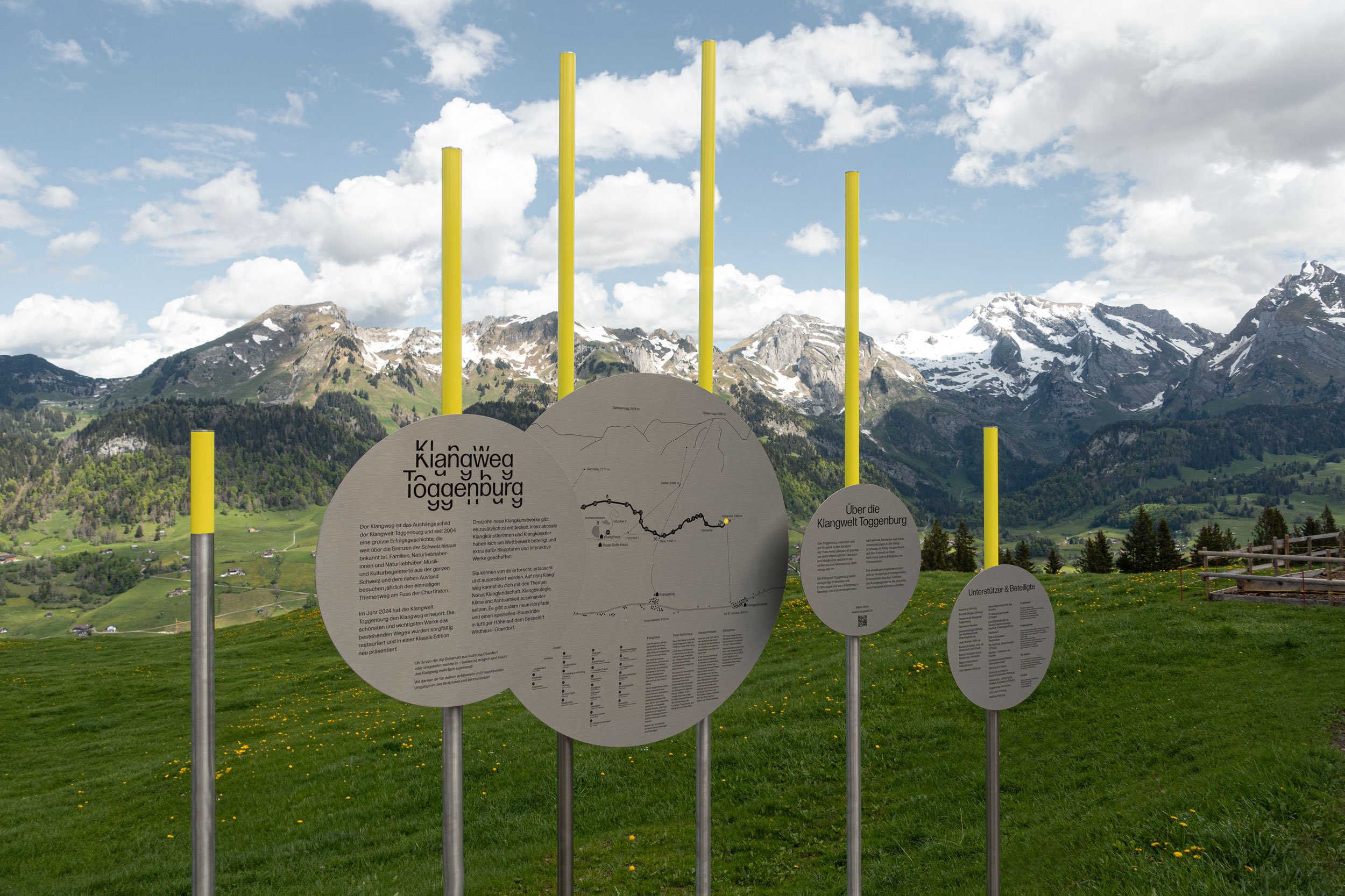 Motion logo, brand identity, website and wayfinding for Swiss audio and landscape experience Klangwelt Toggenburg designed by Studio Marcus Kraft Motion logo, brand identity, website and wayfinding for Swiss audio and landscape experience Klangwelt Toggenburg designed by Studio Marcus Kraft