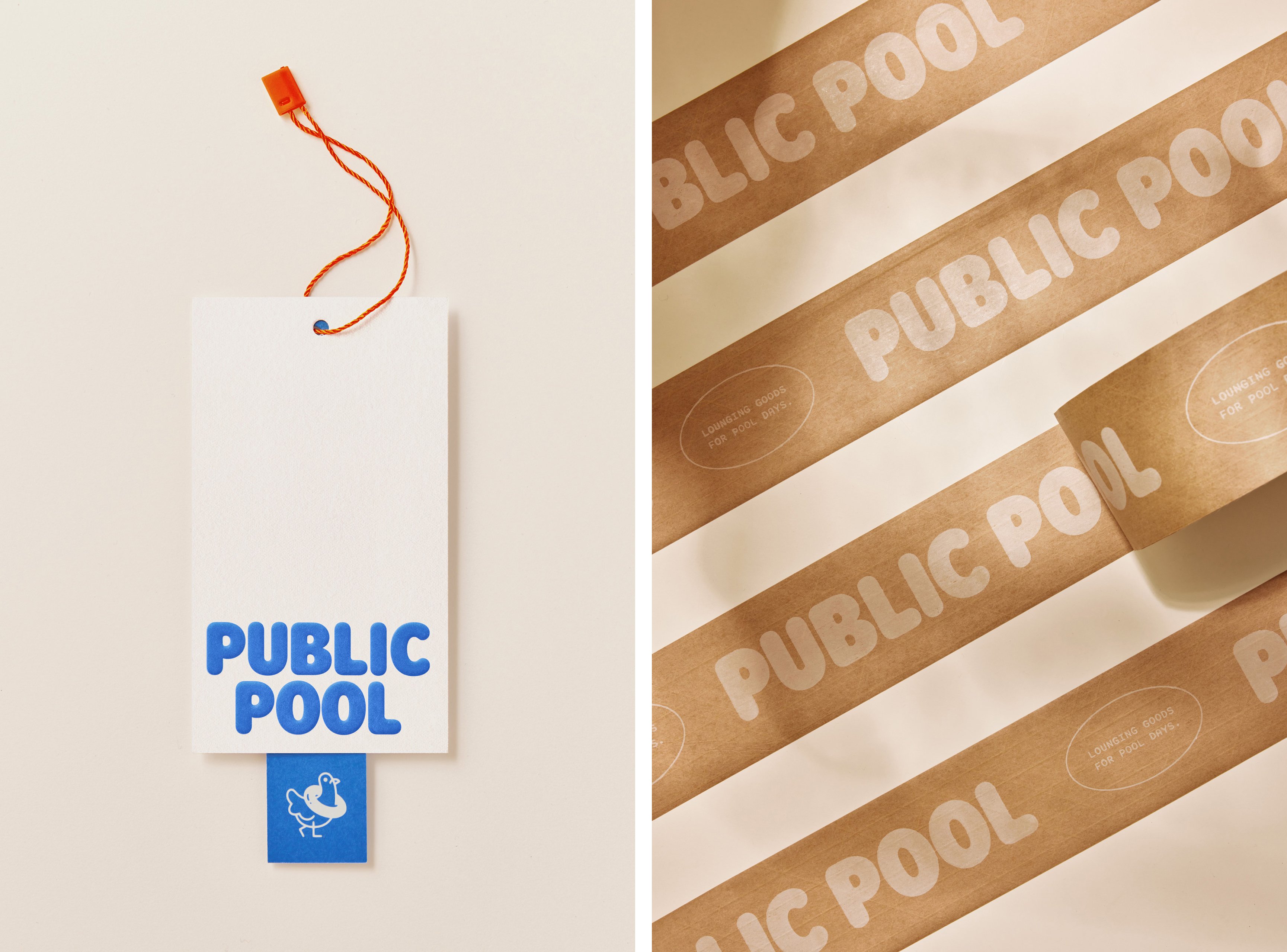 Logotype, branding, social assets, website and packaging for pool-side product brand Public Pool designed by Perky Bros.