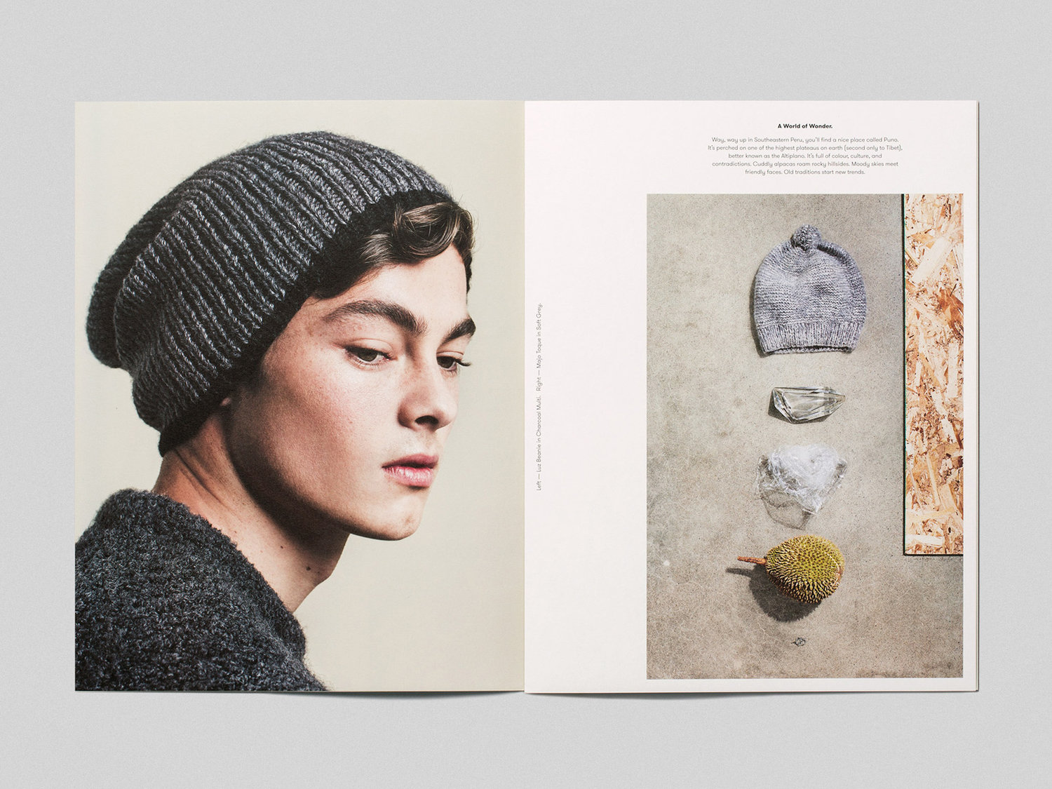 Lookbook and art direction by Toronto-based Leo Burnett Design for Peruvian handmade knitwear brand Qoñi
