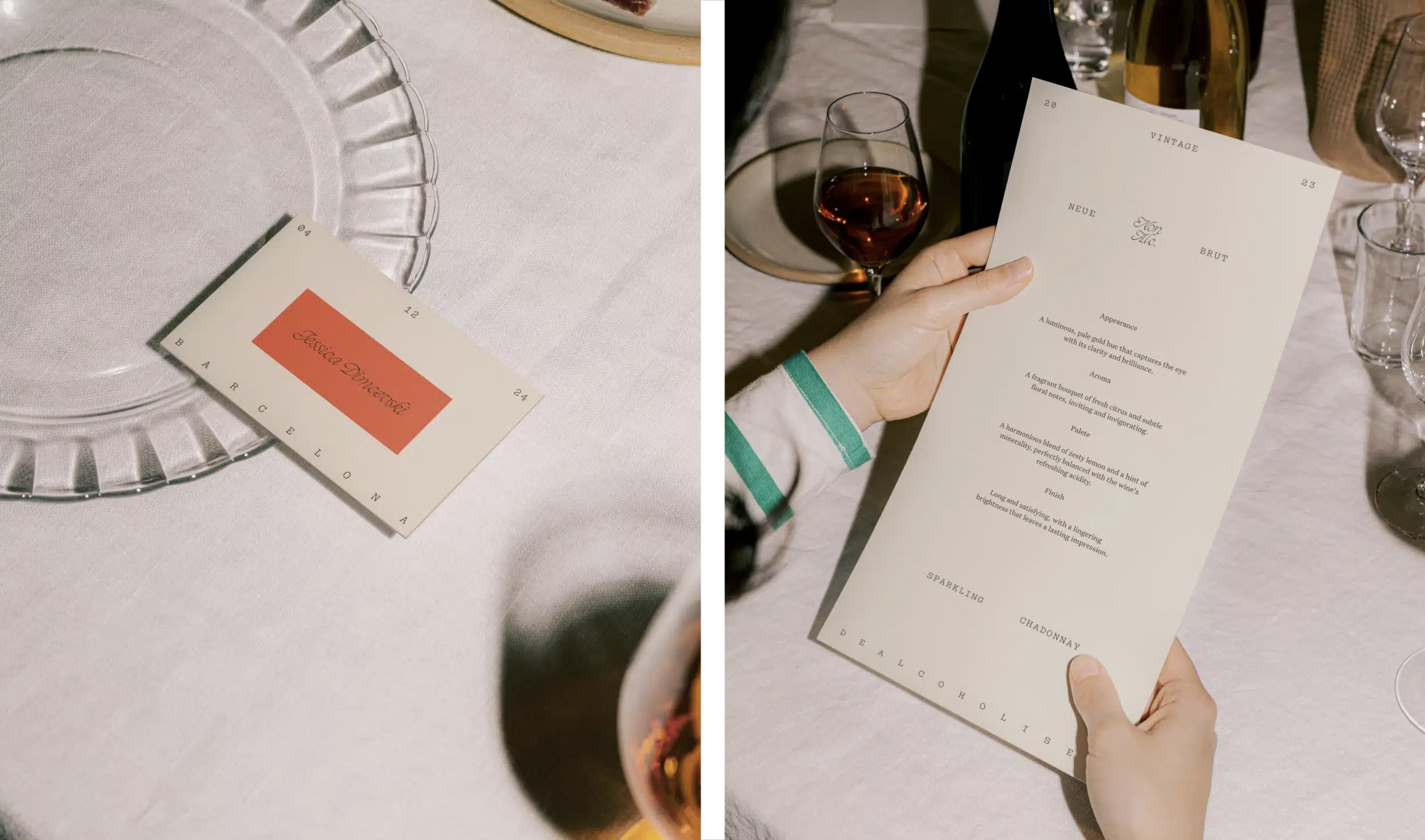 Logotype, art direction and packaging for alcohol-free champaign brand Society De La Rassi designed by Blurr Bureau