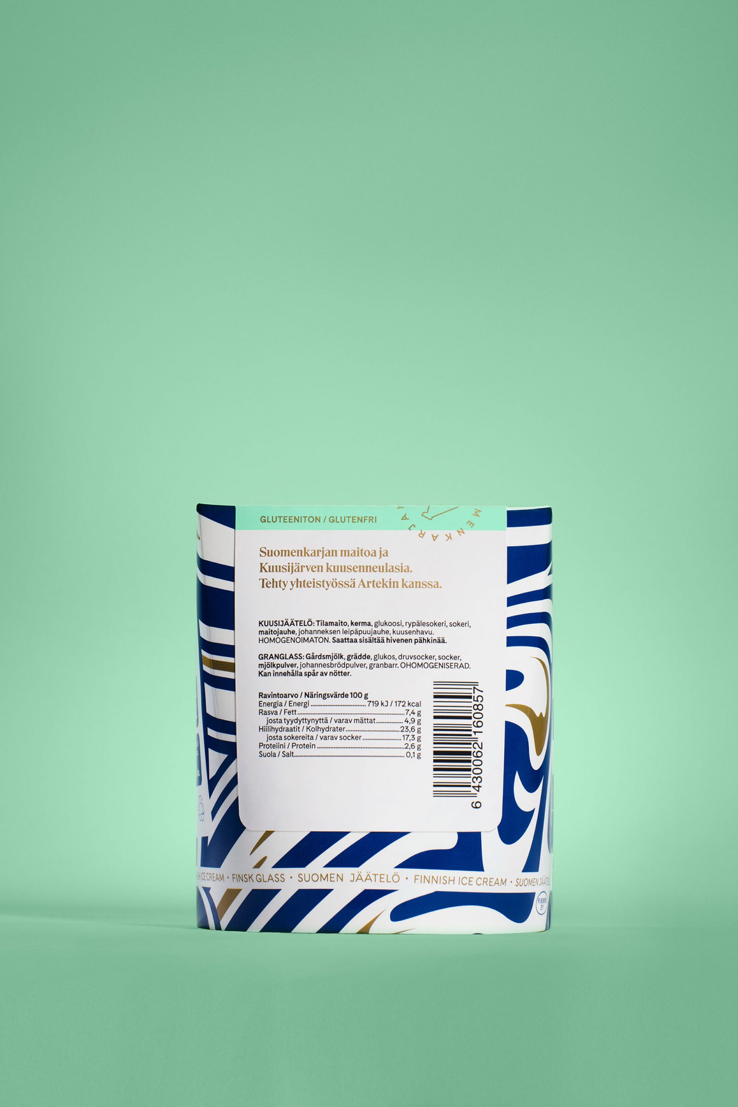 Brand identity and package design by Helsinki-based Werklig for Finnish ice cream brand Suomen Jäätelö 