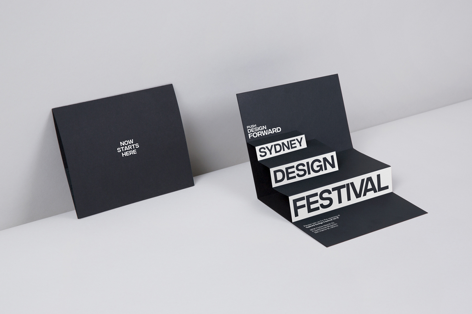 Graphic identity and invitation by Re for the Sydney Design Festival