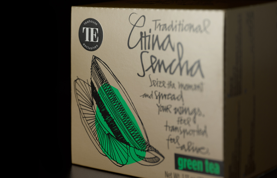 Tea packaging for Teahouse Exclusives designed by Peter Schmidt Group