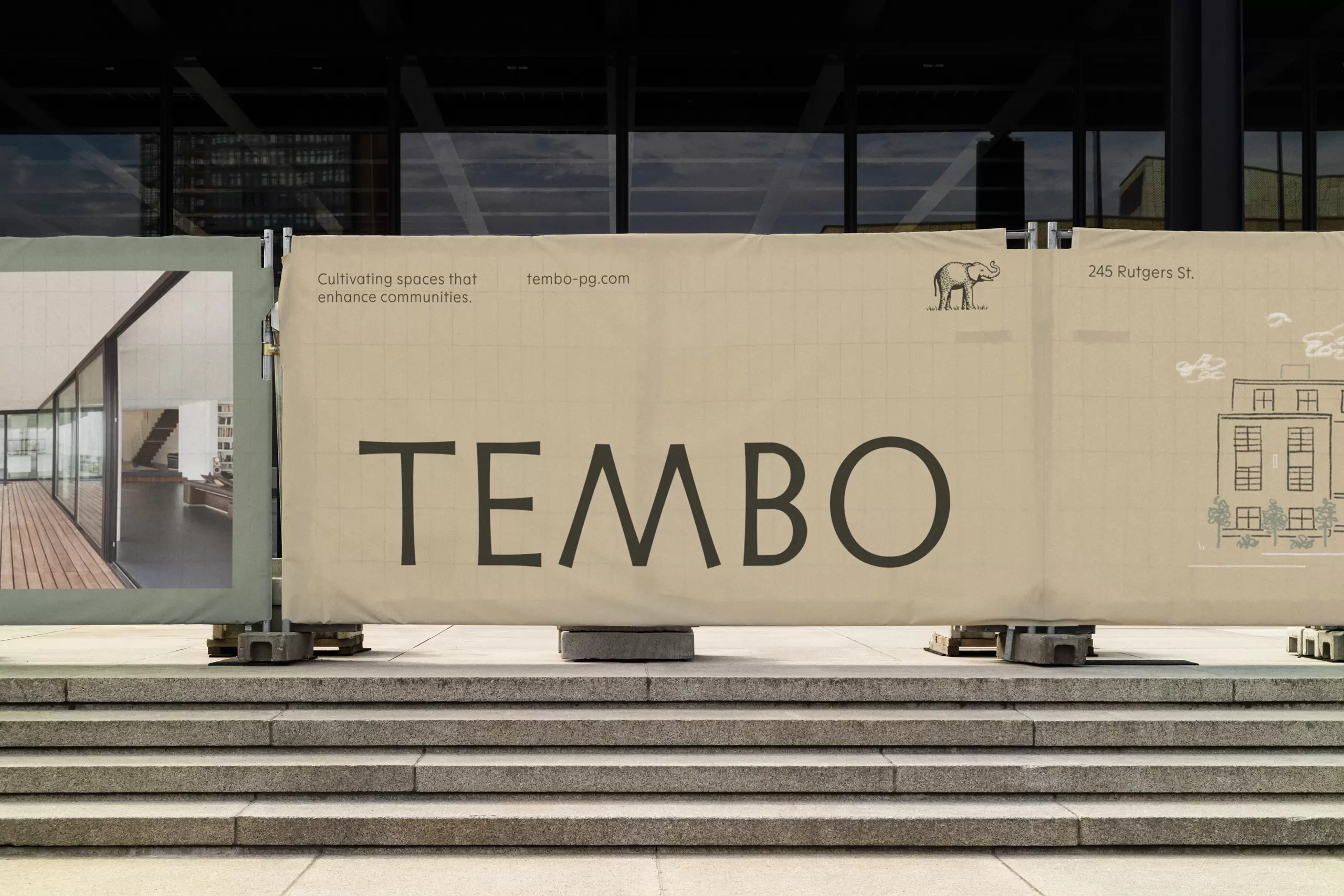 Logo, stationery, website and illustration by Perky Bros for New Jersey property developer Tembo