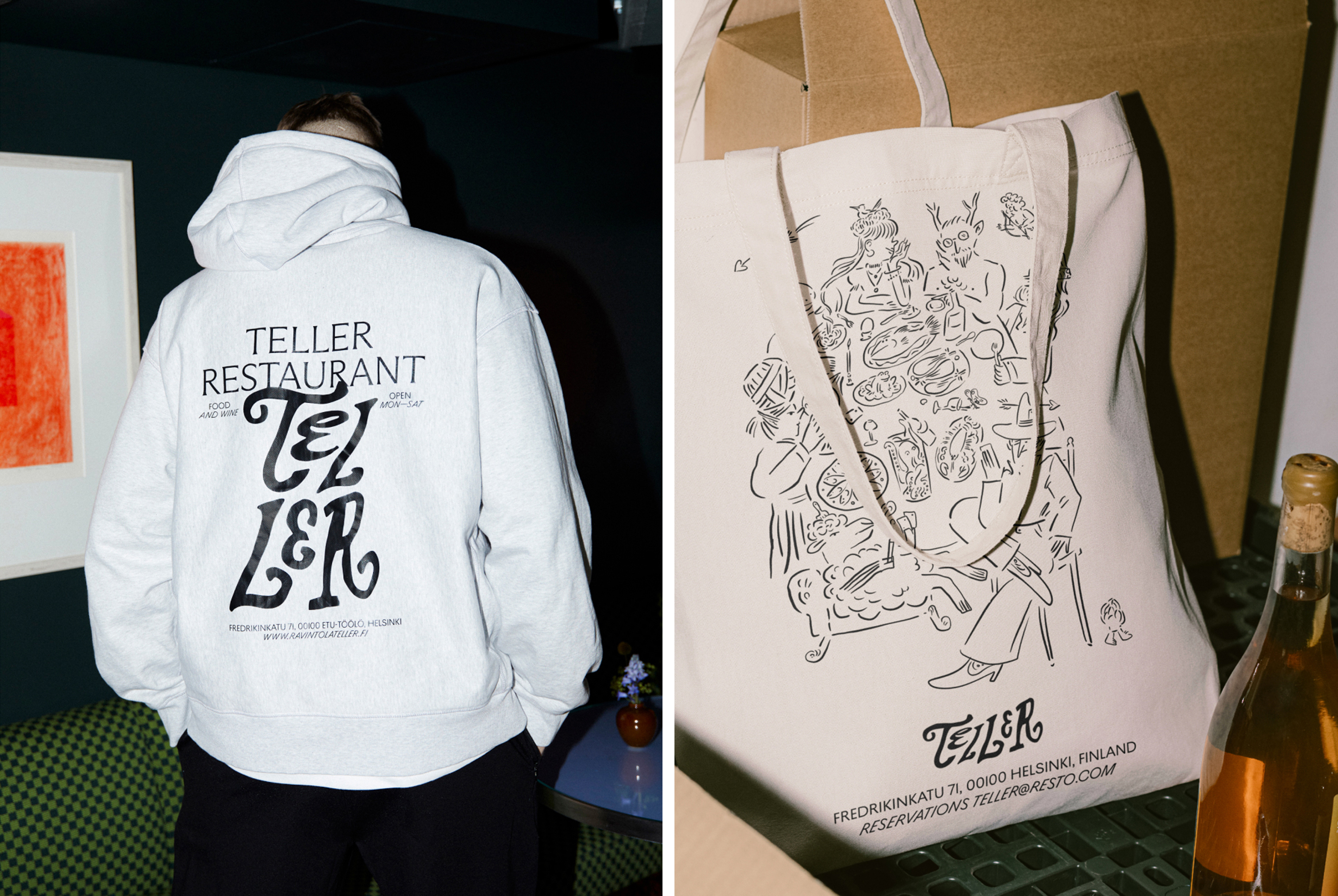 Logotype, illustration and website for Helsinki restaurant Teller designed by Werklig Logotype, illustration and website for Helsinki restaurant Teller designed by Werklig