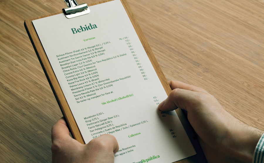 Creative & Modern Menu Design Ideas – Taco Republica by Bielke & Yang, Norway