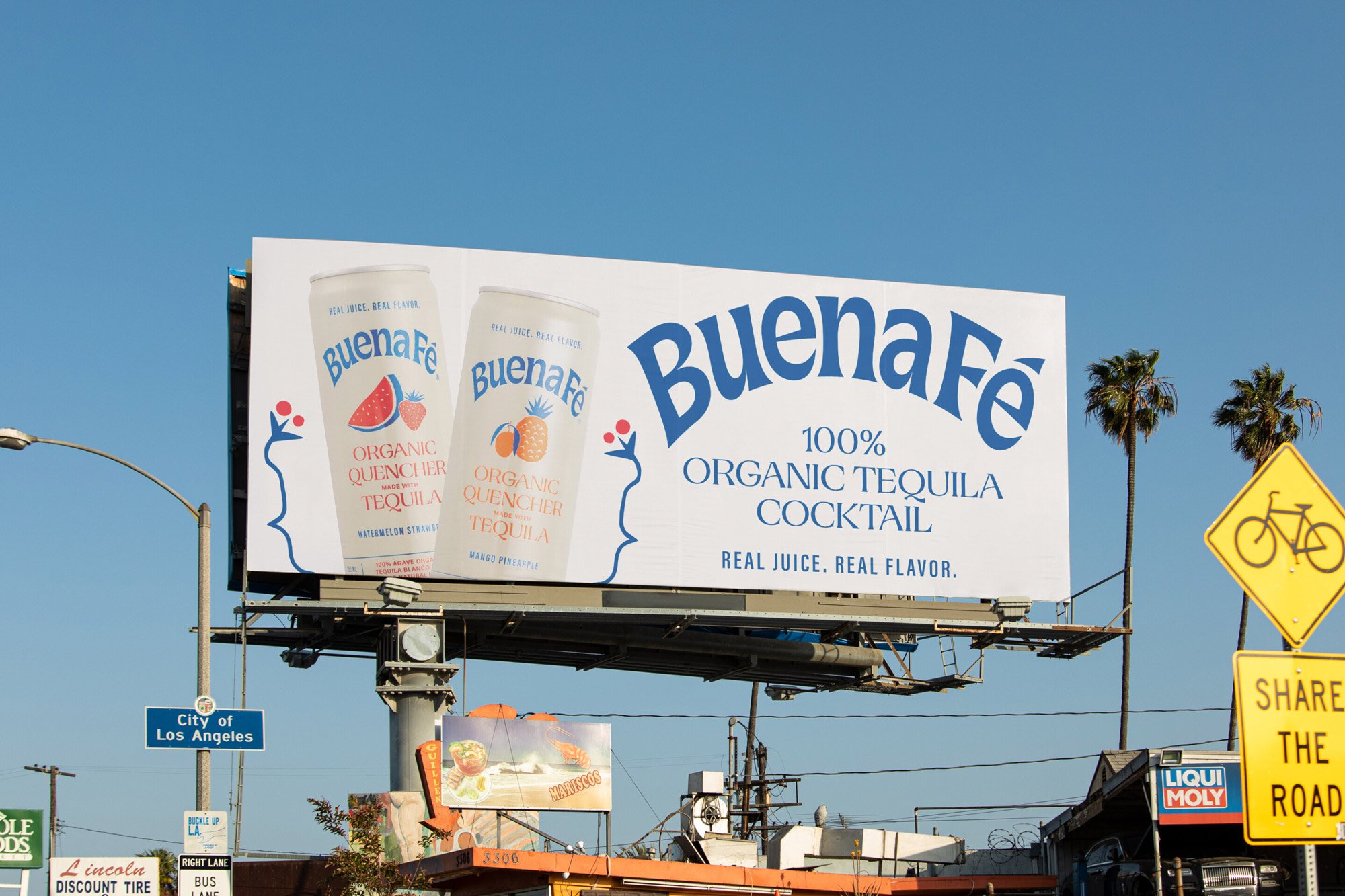 Logotype, packaging and illustration by Saint Urbain for Buena Fé, the first 100% organic tequila-based cocktail-in-a-can.