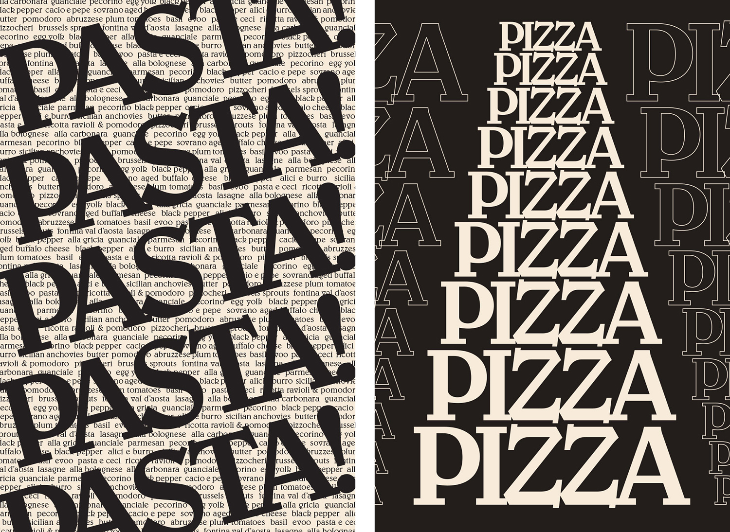 Graphic identity and poster design by Glasfurd & Walker for Italian caffé and ristorante Di Beppe