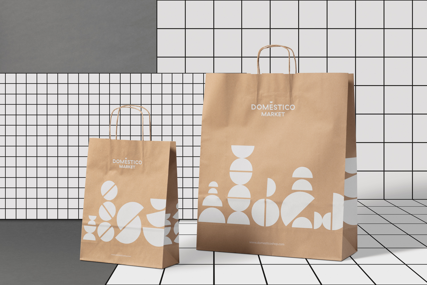 Graphic identity by Mucho for Spanish furniture retailer DomésticoShop's concept store DomésticoMarket