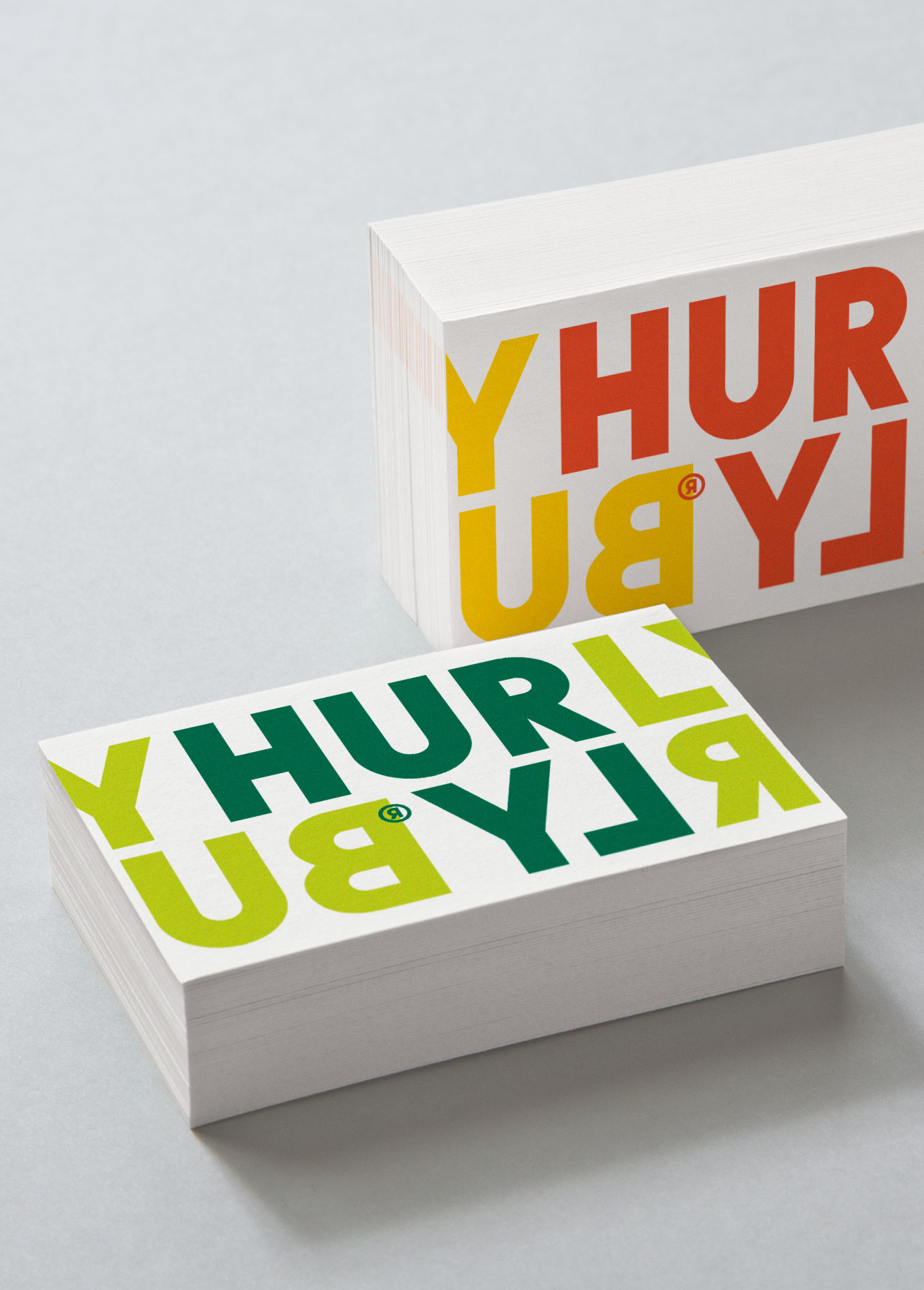 Brand identity and business cards by London-based Midday Studio for Hurly Burly and its range of raw slaw
