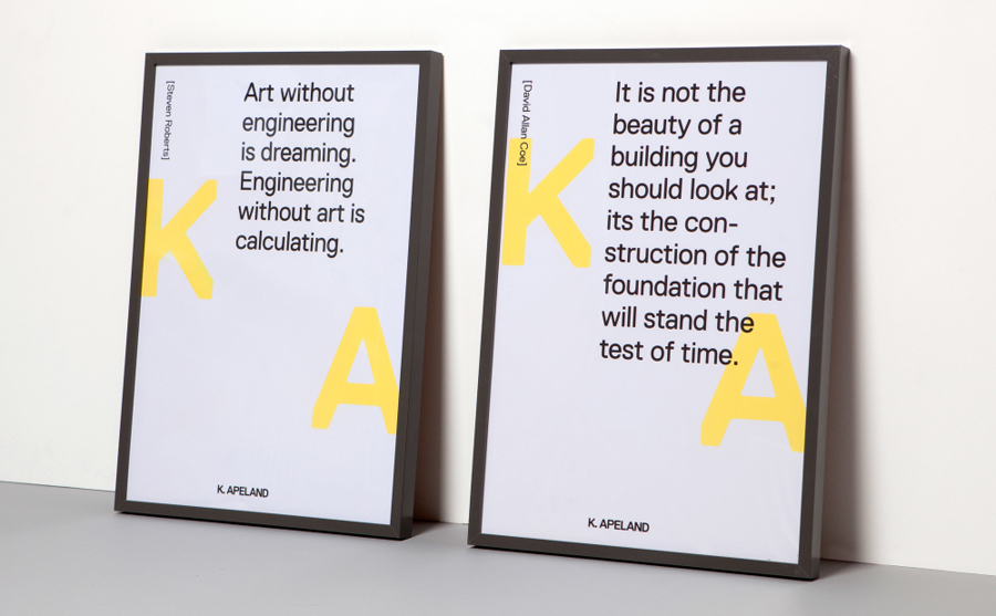 Visual identity and posters by Norwegian graphic design studio Bielke&Yang for engineering consultancy K Apeland
