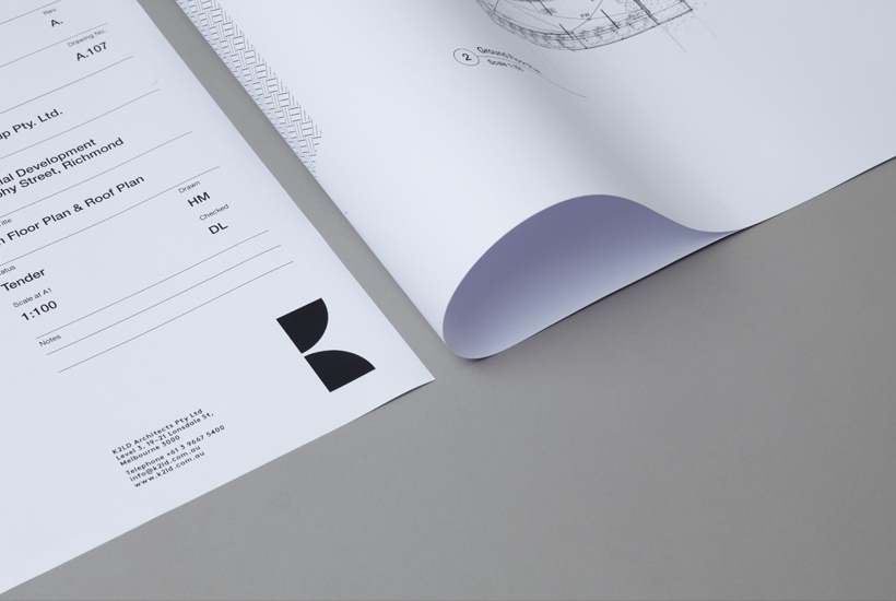 Logo and plan layout by Studio Hi Ho for Melbourne-based architecture and interior design firm K2LD