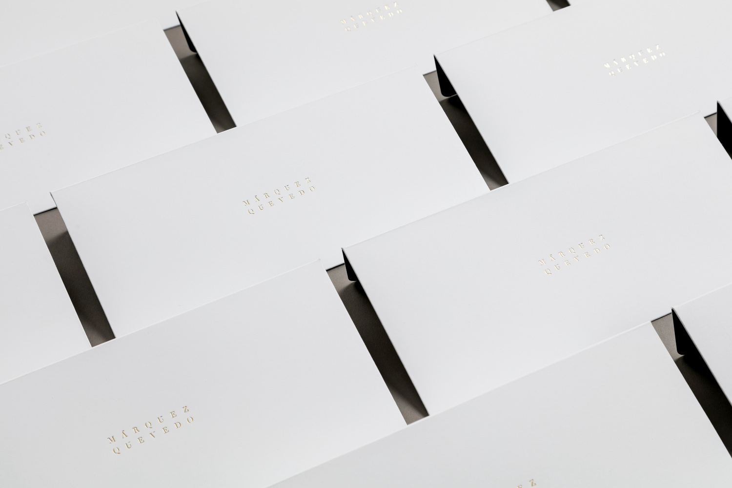 Brand identity and gold foiled stationery for Mexican architectural studio Marquez Quevedo by La Tortillería