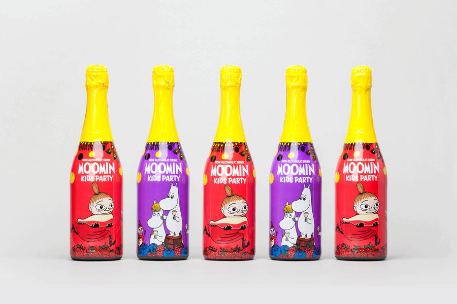 Packaging for Moomin branded products by graphic design studio Bond, Finland