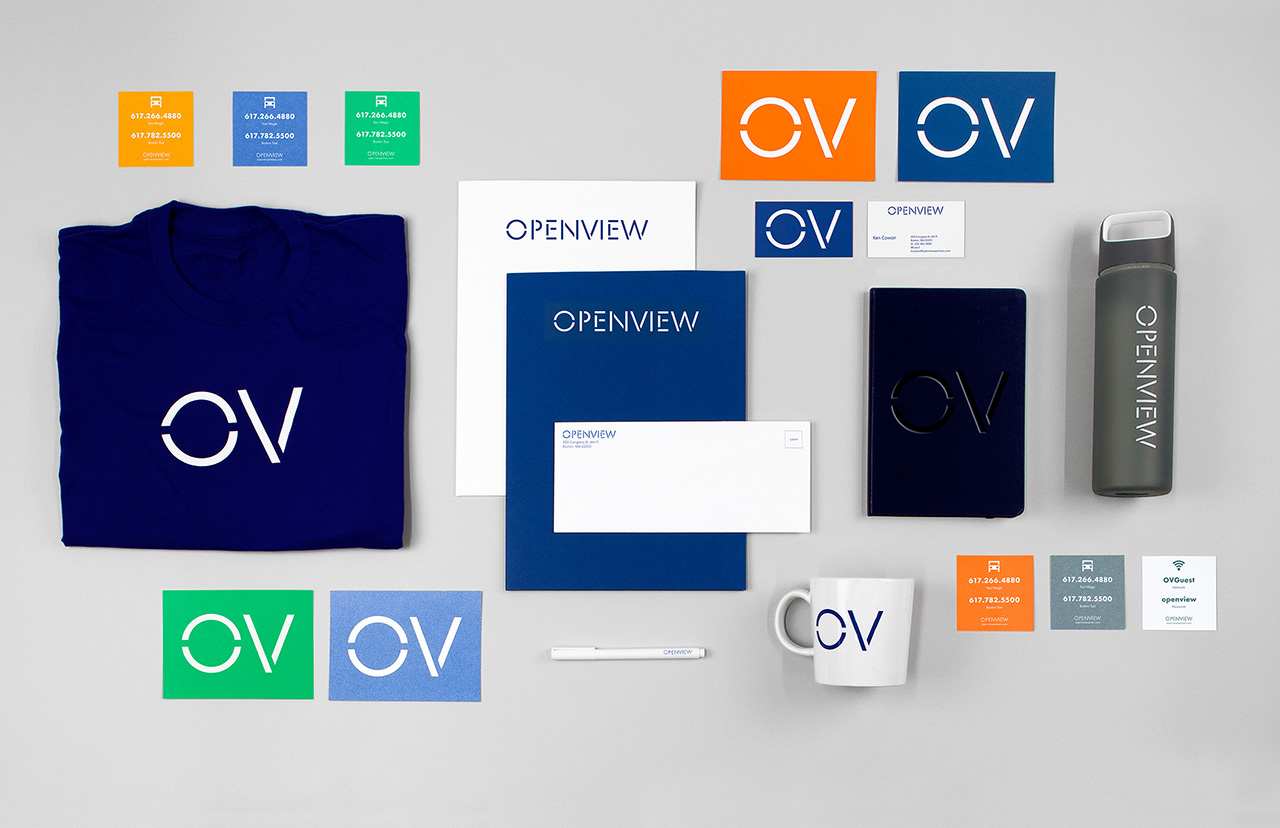 Brand identity and print by Pentagram for Boston-based venture capital firm OpenView.