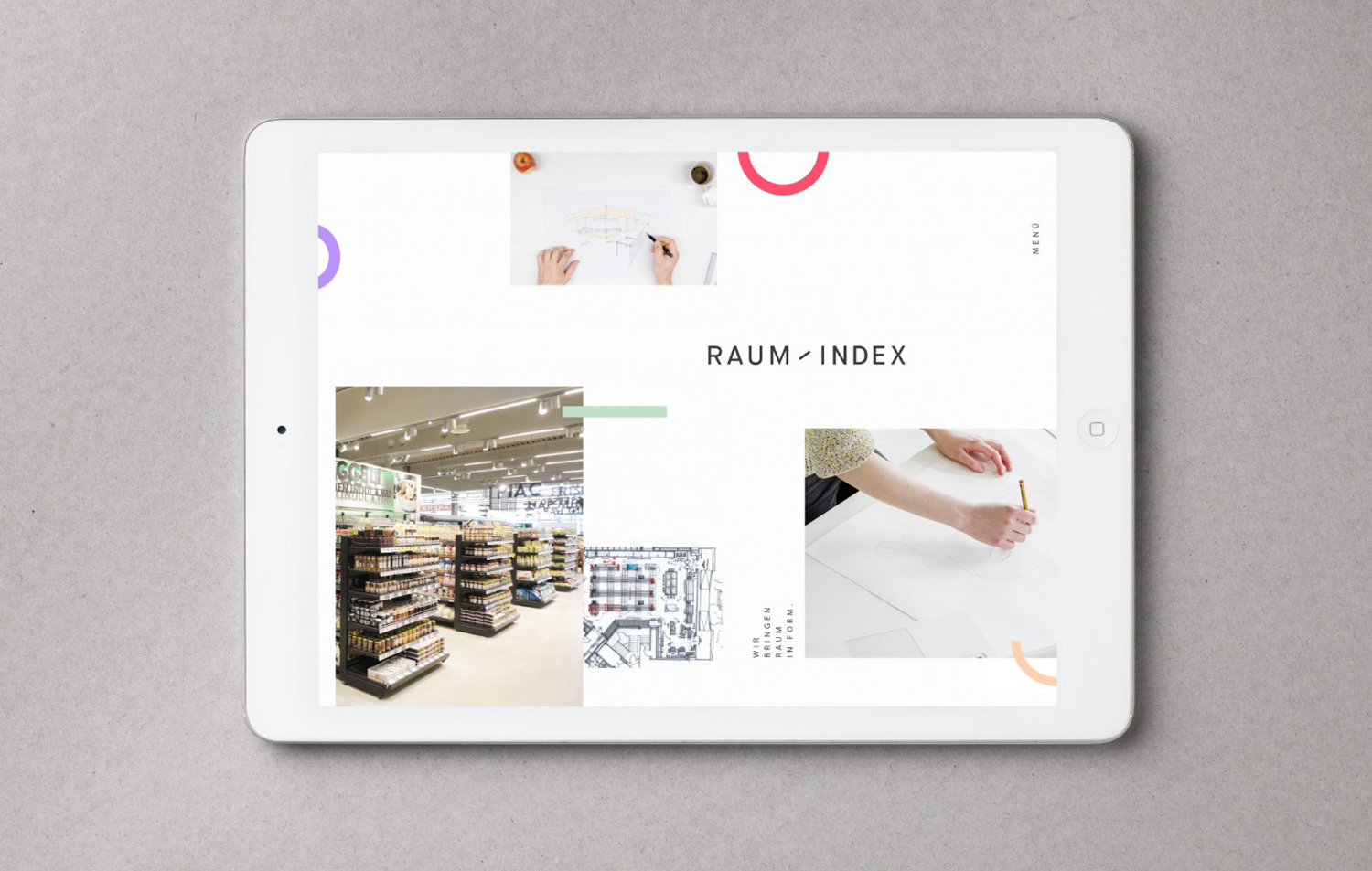 Brand identity and website by Graz and Wien-based Moodley for Austrian shop design studio Raumindex