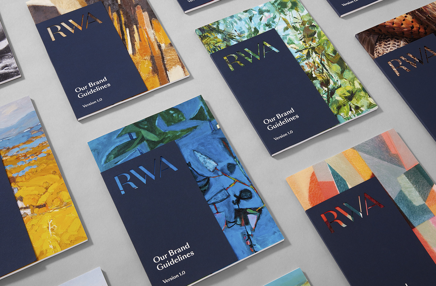 Brand identity and brochure with die cut detail for Royal West of England Academy by Spy, United Kingdom