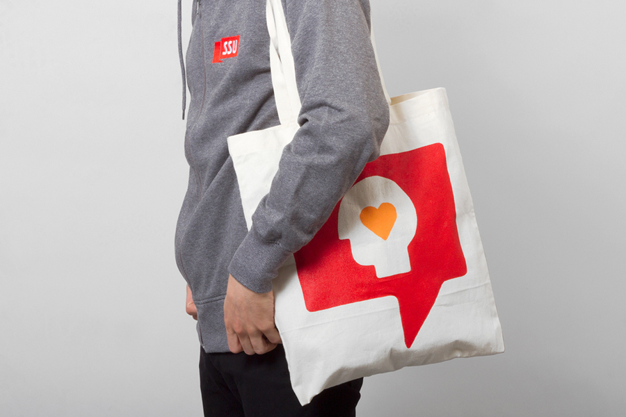 Logotype, T-shirt and tote bag designed by Snask for the Swedish Social Democratic Youth League