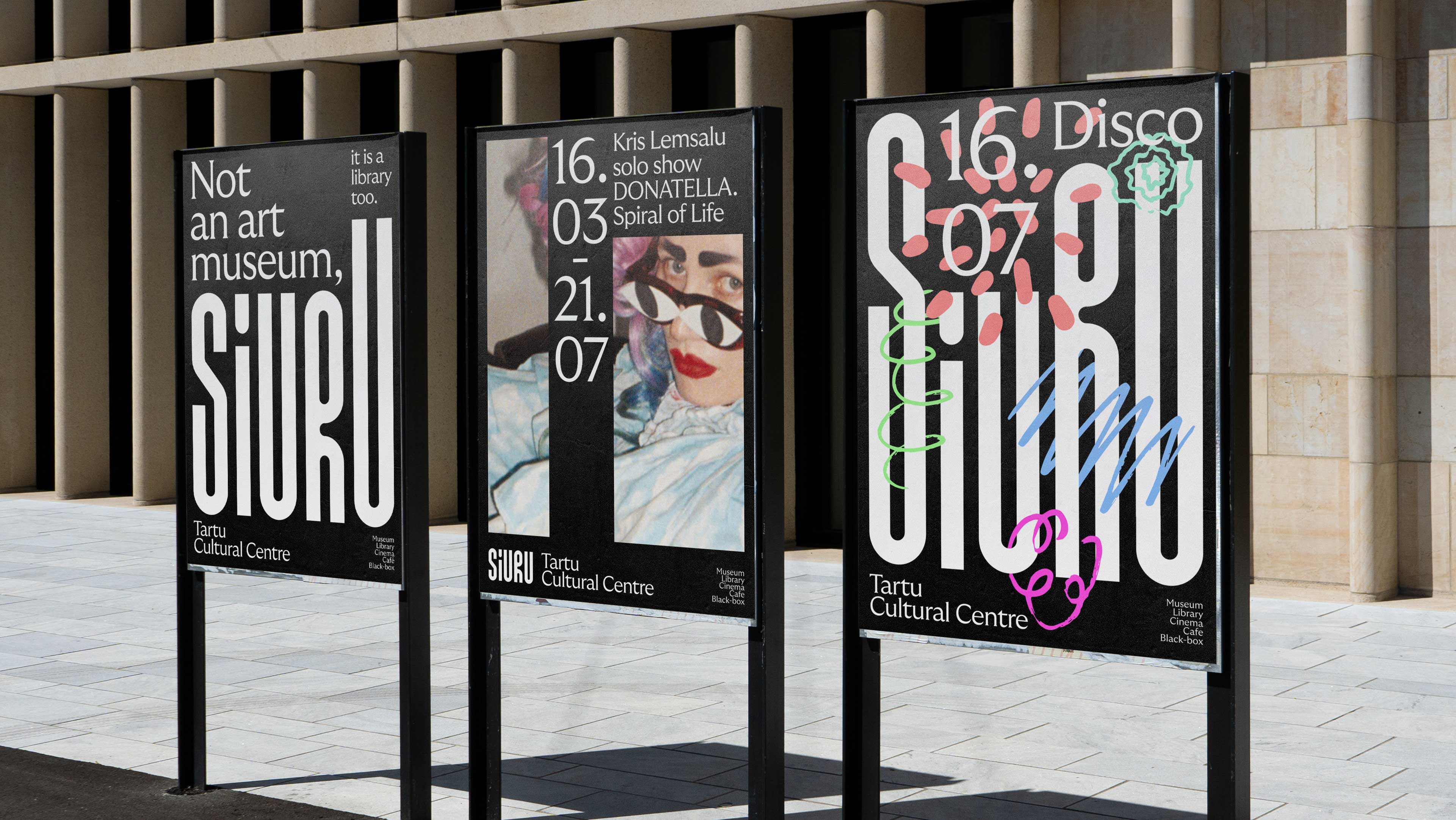 Logotype, deconstructed symbol, posters and custom type for Estonia cultural institution Siuru designed by Bond Logotype, deconstructed symbol, posters and custom type for Estonia cultural institution Siuru designed by Bond