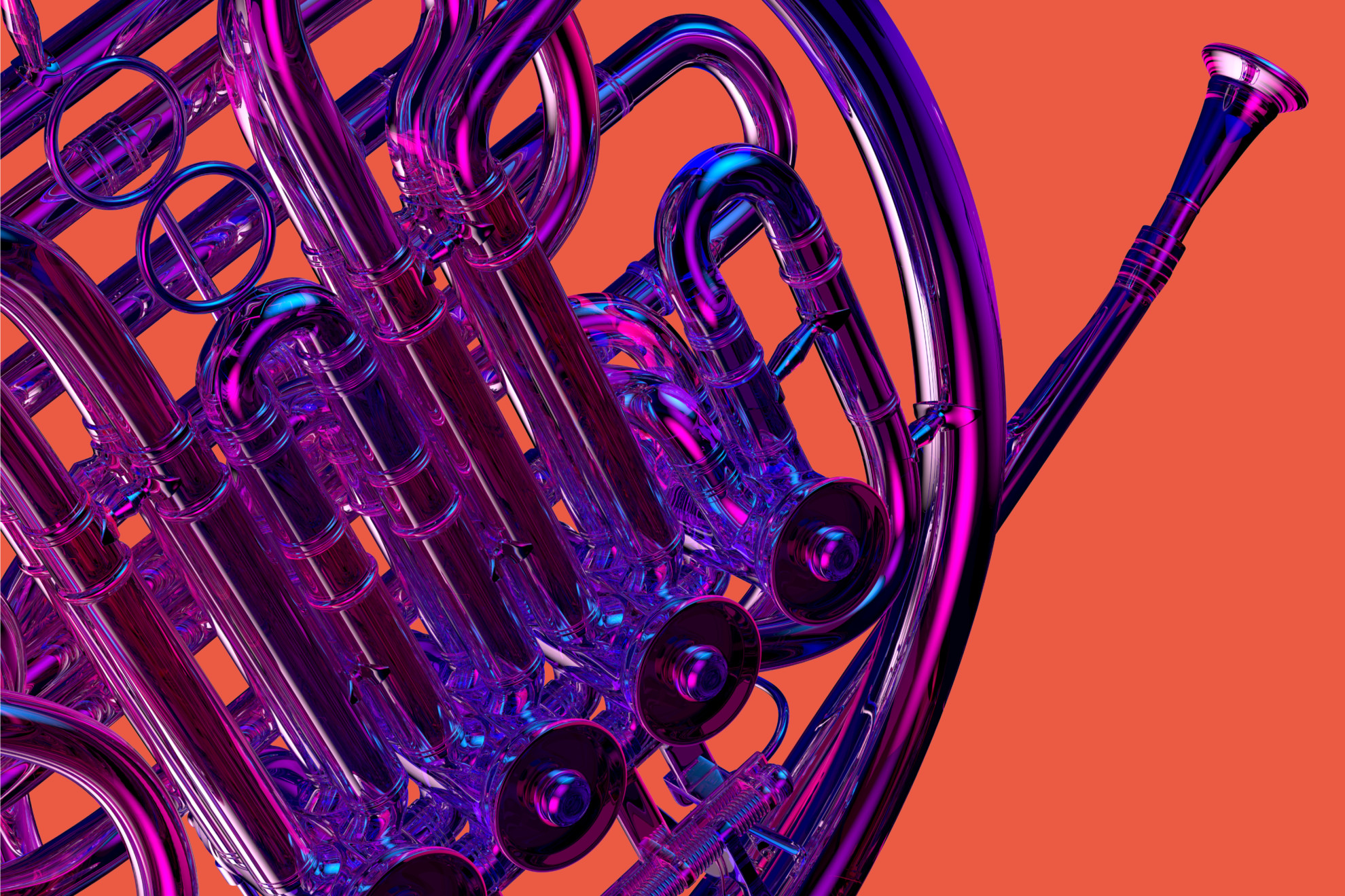 Campaign featuring 3d rendered instruments created by Studio Brave for The Australian National Academy of Music 2020 Season