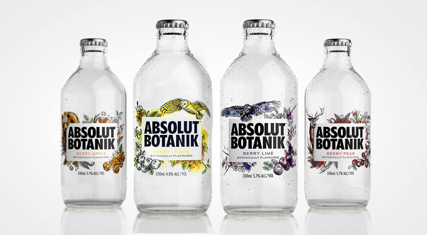 Packaging for Absolut Botanik by graphic design studio Bold Inc.