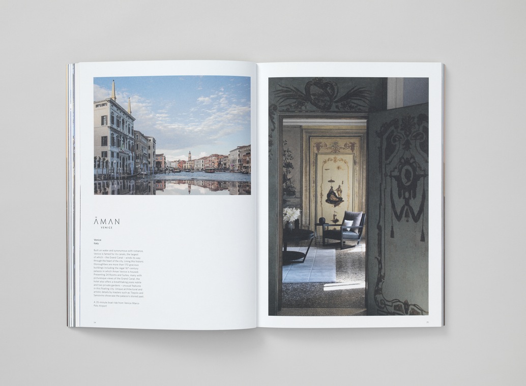 Brochure for luxury resort business Aman by Construct, United Kingdom